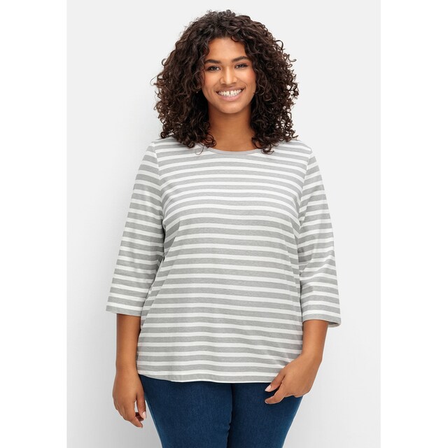 Sheego 3/4-Arm-Shirt »Große Größen«, aus reiner Baumwolle online kaufen |  I\'m walking