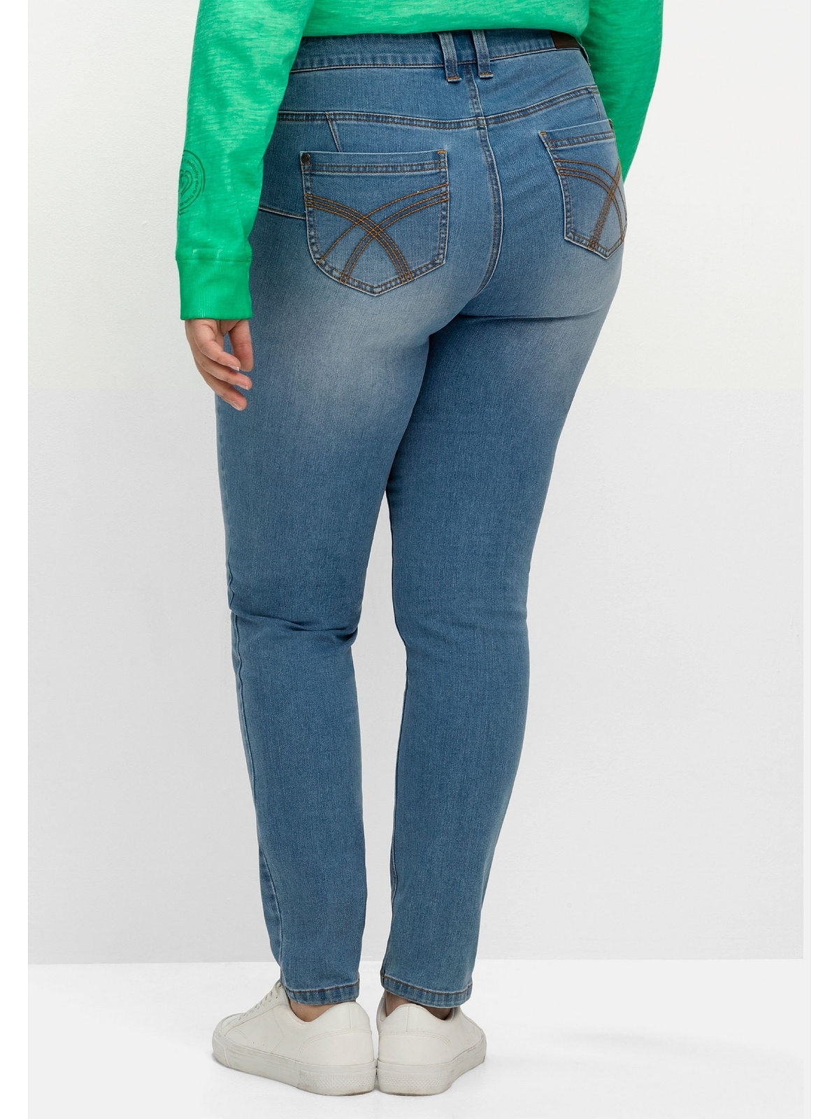 Sheego Stretch-Jeans »Große für und sehr Beine schmale Bauch mehr shoppen Größen«