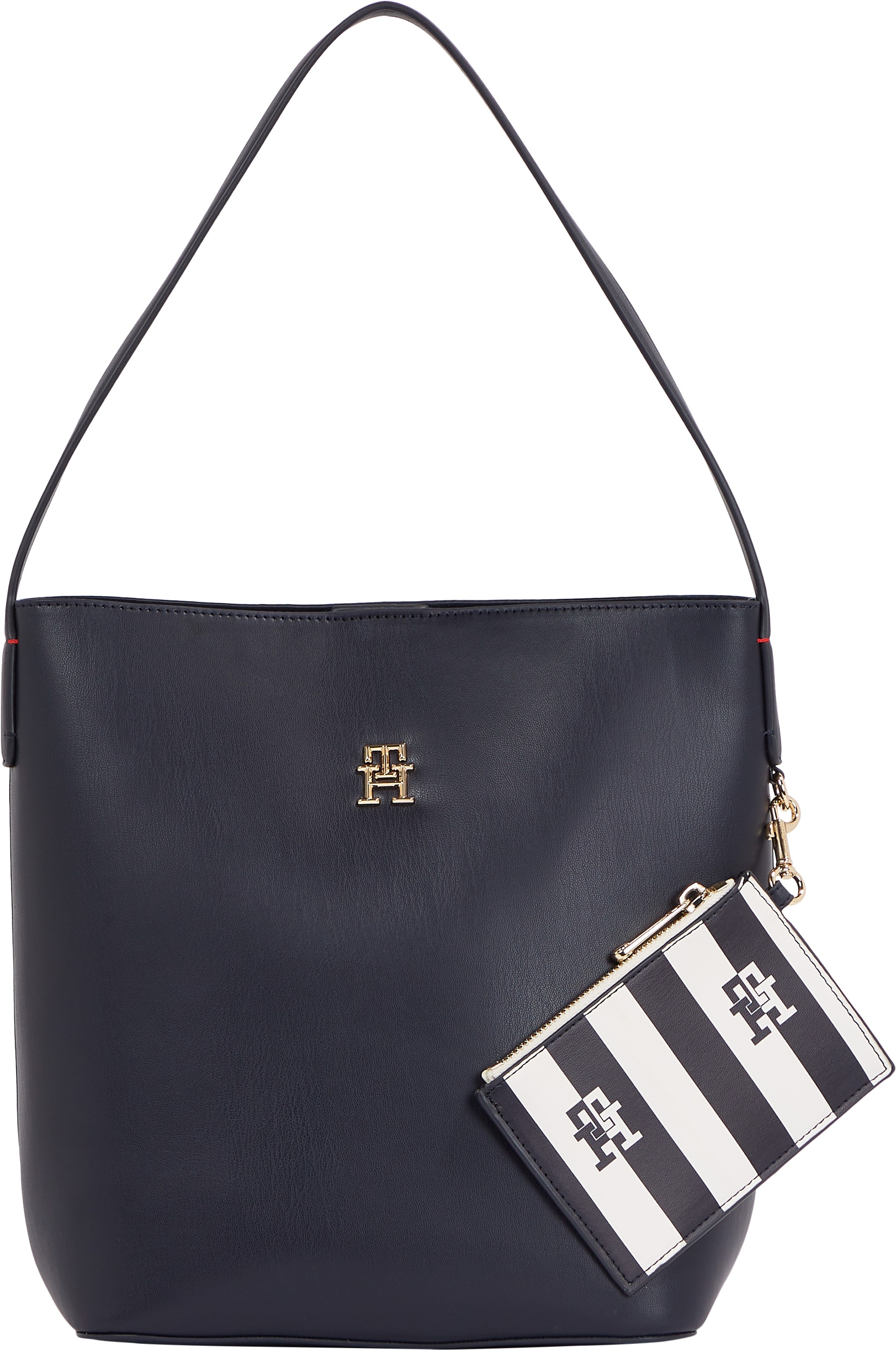 Tommy Hilfiger Hobo »ICONIC TOMMY BUCKET BAG«, mit abnehmbarer Kontrast