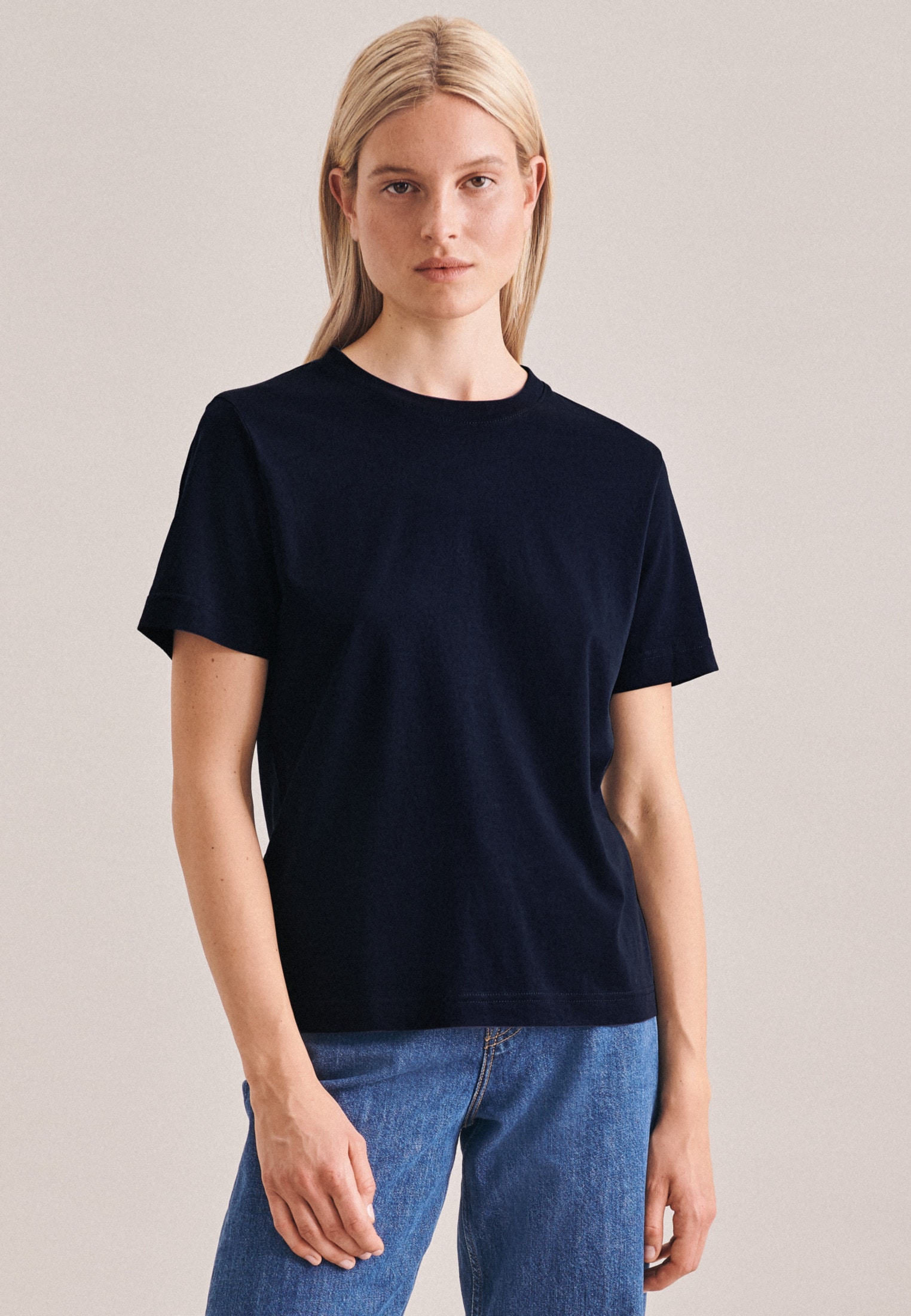 seidensticker T-Shirt »Schwarze Rose«, Kurzarm Uni online Rundhals