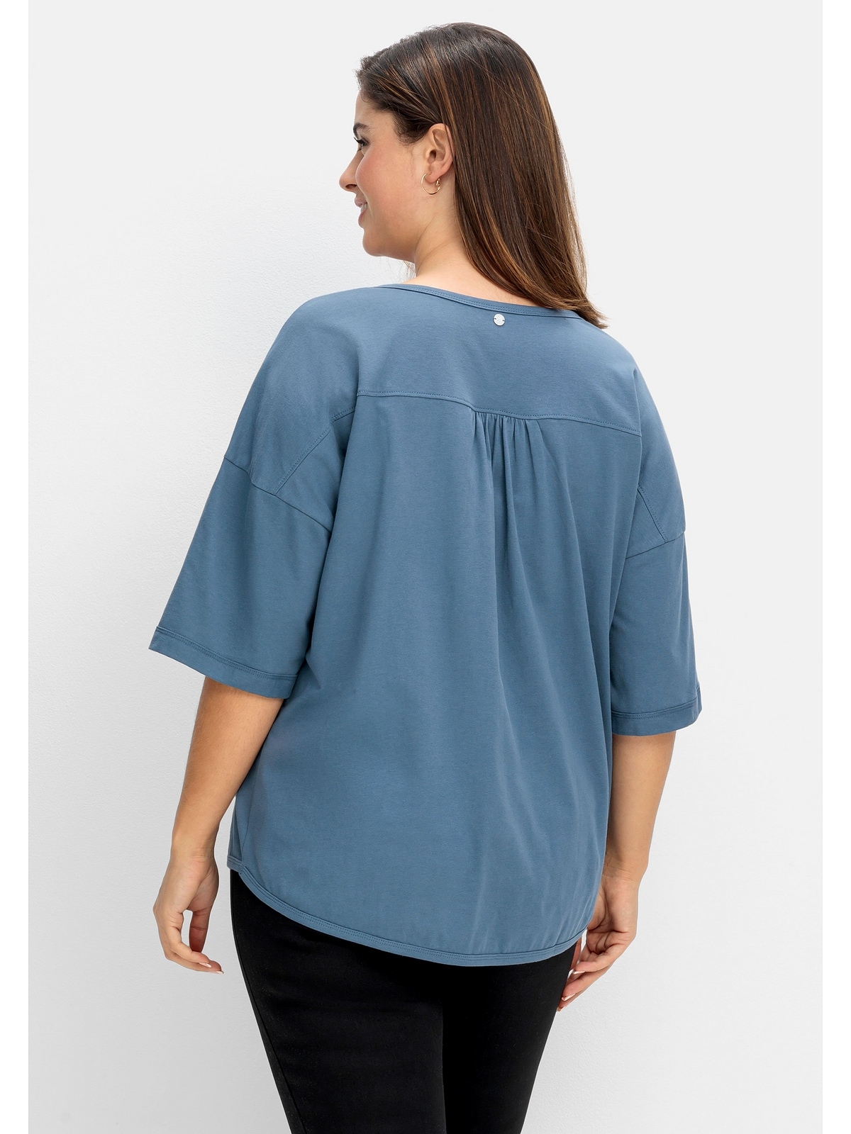 Sheego T-Shirt »Große Größen«, I\'m aus walking mit | kaufen Spitze Brusttasche