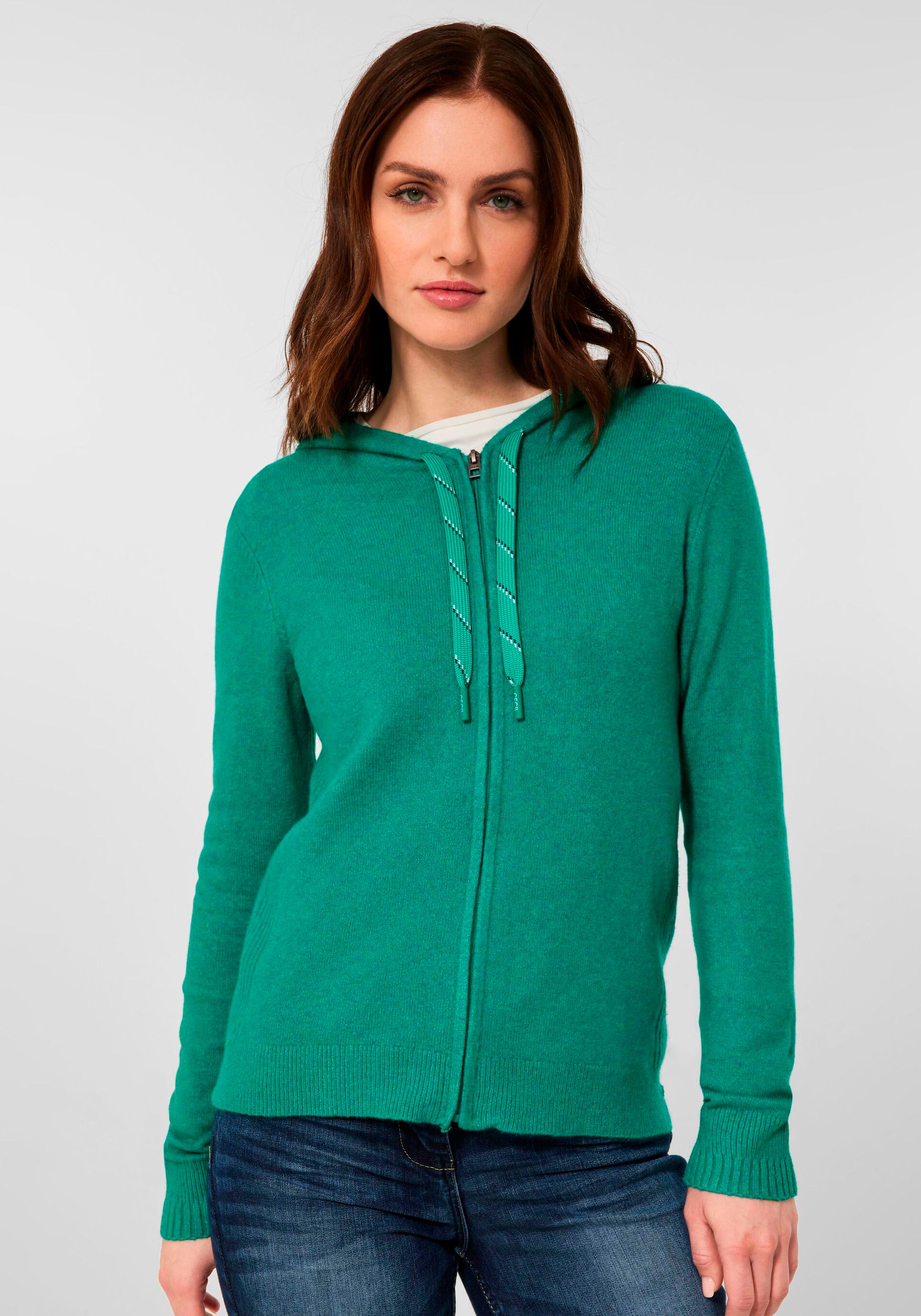 cecil -  Strickjacke "Cosy Zip Cardigan", mit Kapuze und Reißverschluss
