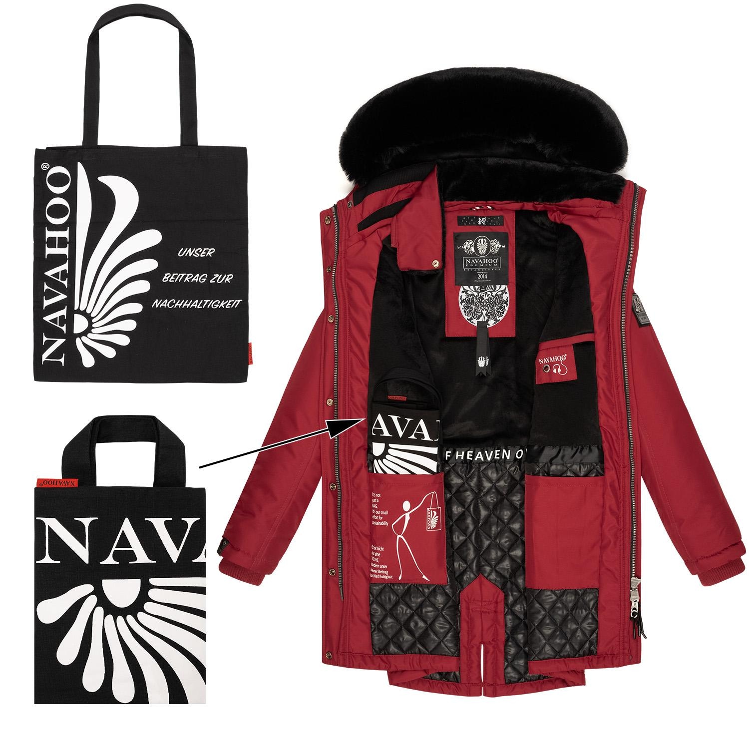 Navahoo Wintermantel »Tiniis«, Parka mit shoppen und extra Einkaufstasche Kapuze abnehmbarer