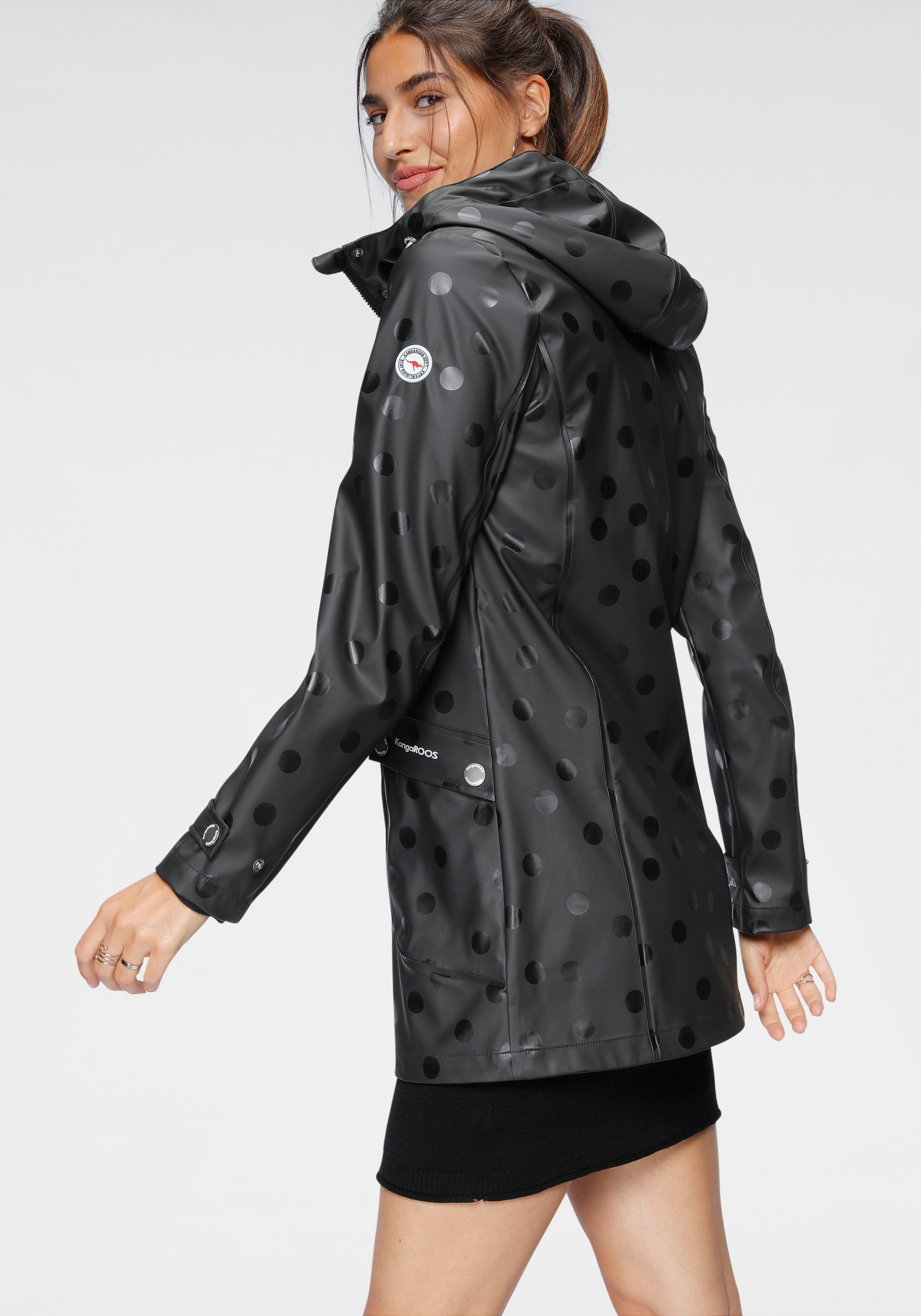 KangaROOS Regenjacke, mit Kapuze, mit reflektierenden Logo-Drucken  bestellen | I\'m walking | Regenmäntel