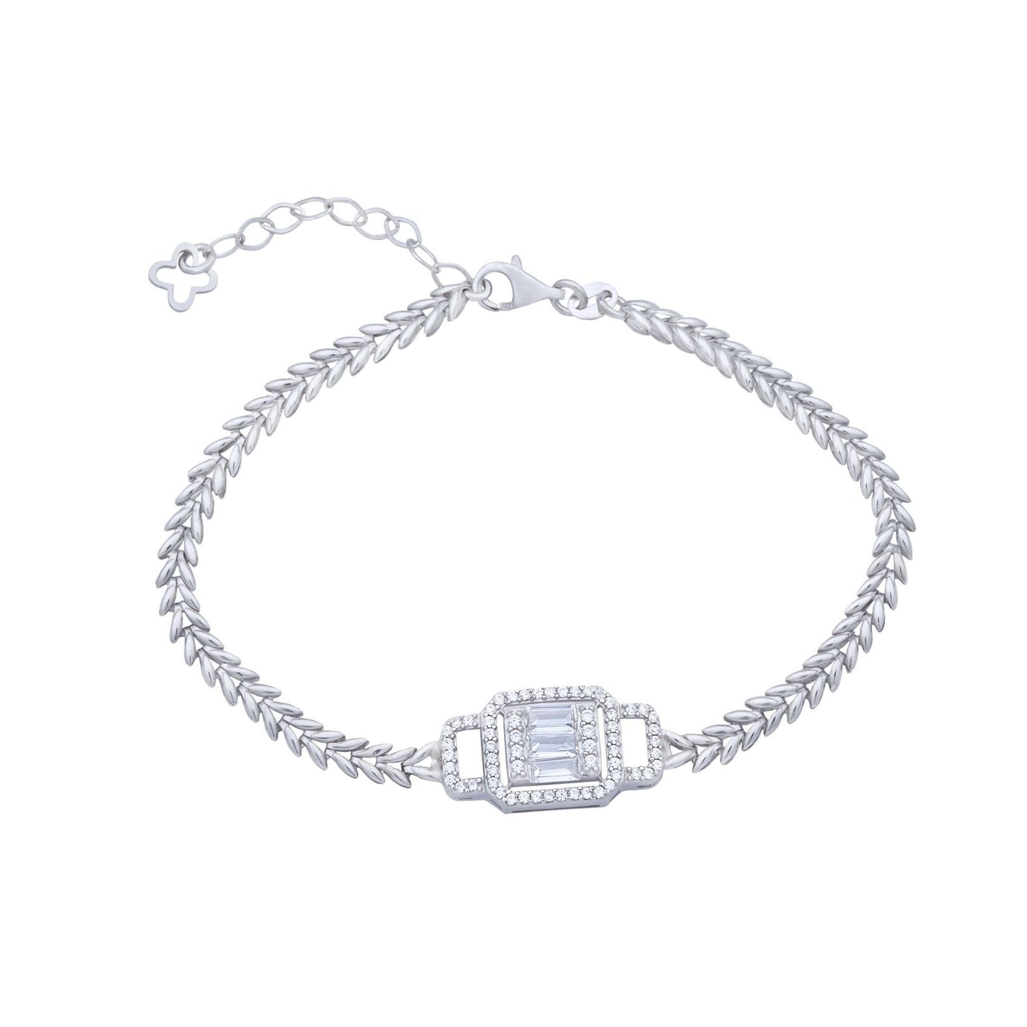 dKeniz Armband »925/- Sterling Silber I\'m online 17+4cm walking kaufen Zirkonia Weiß« | Glänzend rhodiniert