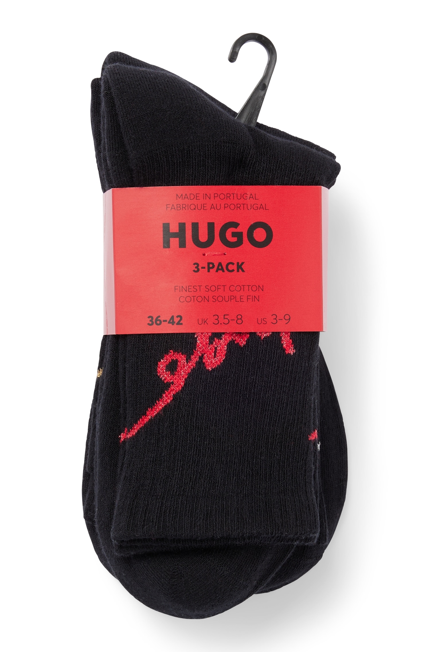 Pack), kaufen HUGO W«, Mit QS online walking (Packung, Socken »3P GIFTLUREX CC I\'m | 3er Logoschriftzug