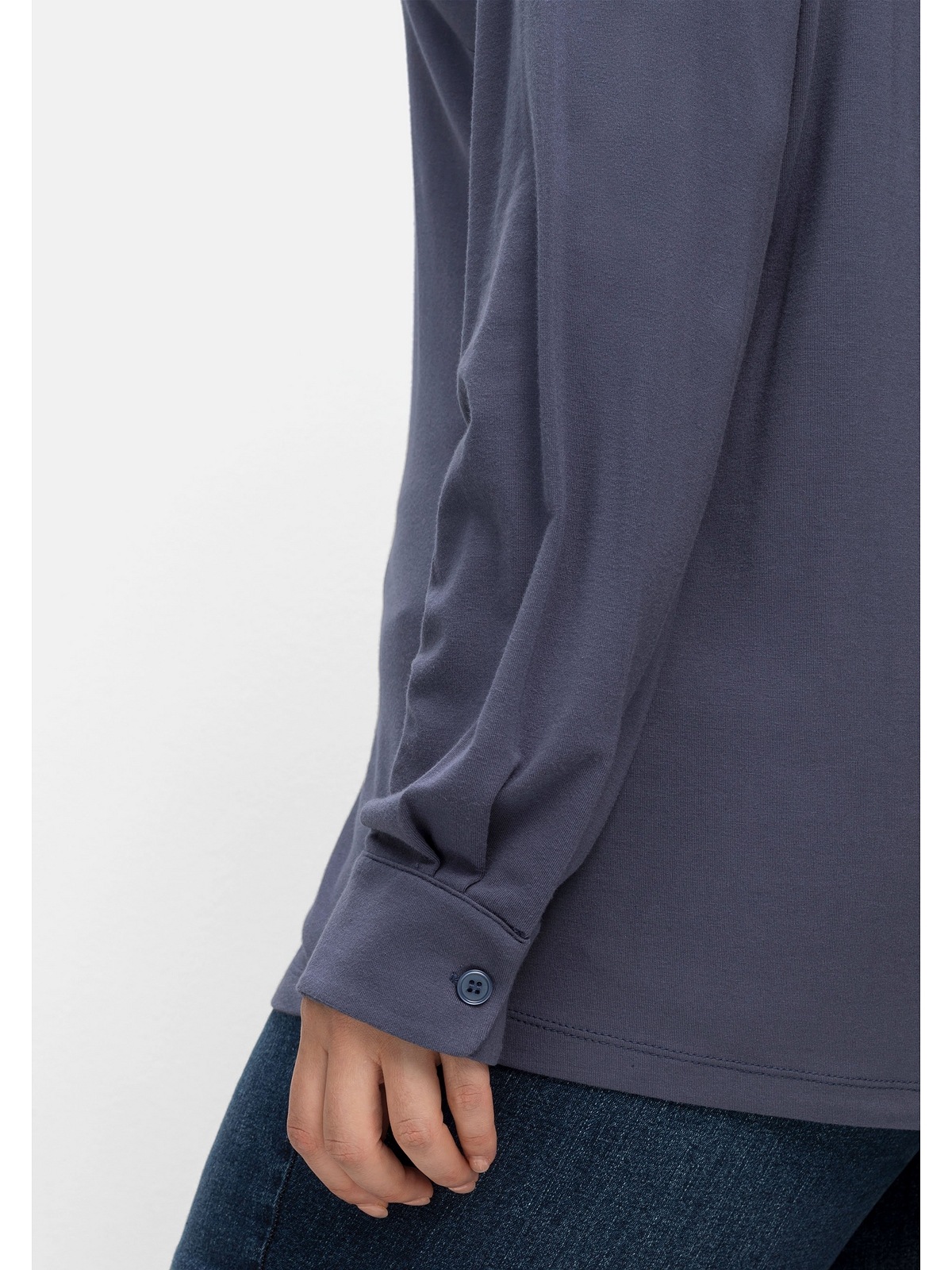 I\'m kaufen »Große Größen«, aus elastischem Hemdbluse walking Sheego Viskose-Jersey |