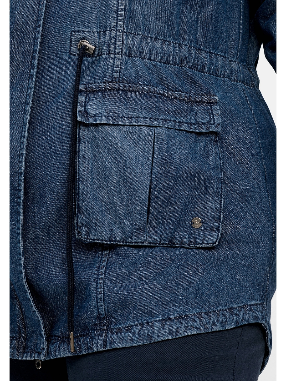 Sheego Parka Große Größen mit Kapuze in leichter Denim-Qualität | Jeans