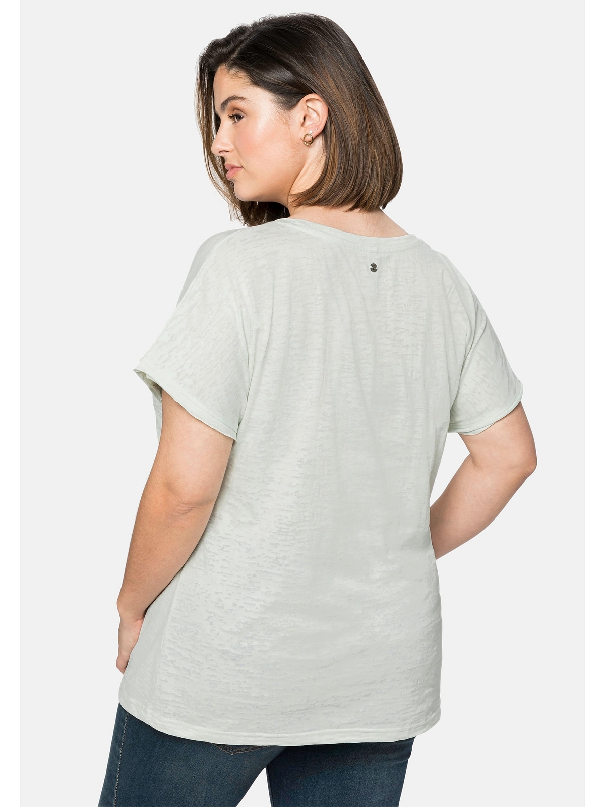 »Große T-Shirt kaufen transparent mit walking Sheego | Ausbrennermuster, I\'m Größen«, leicht