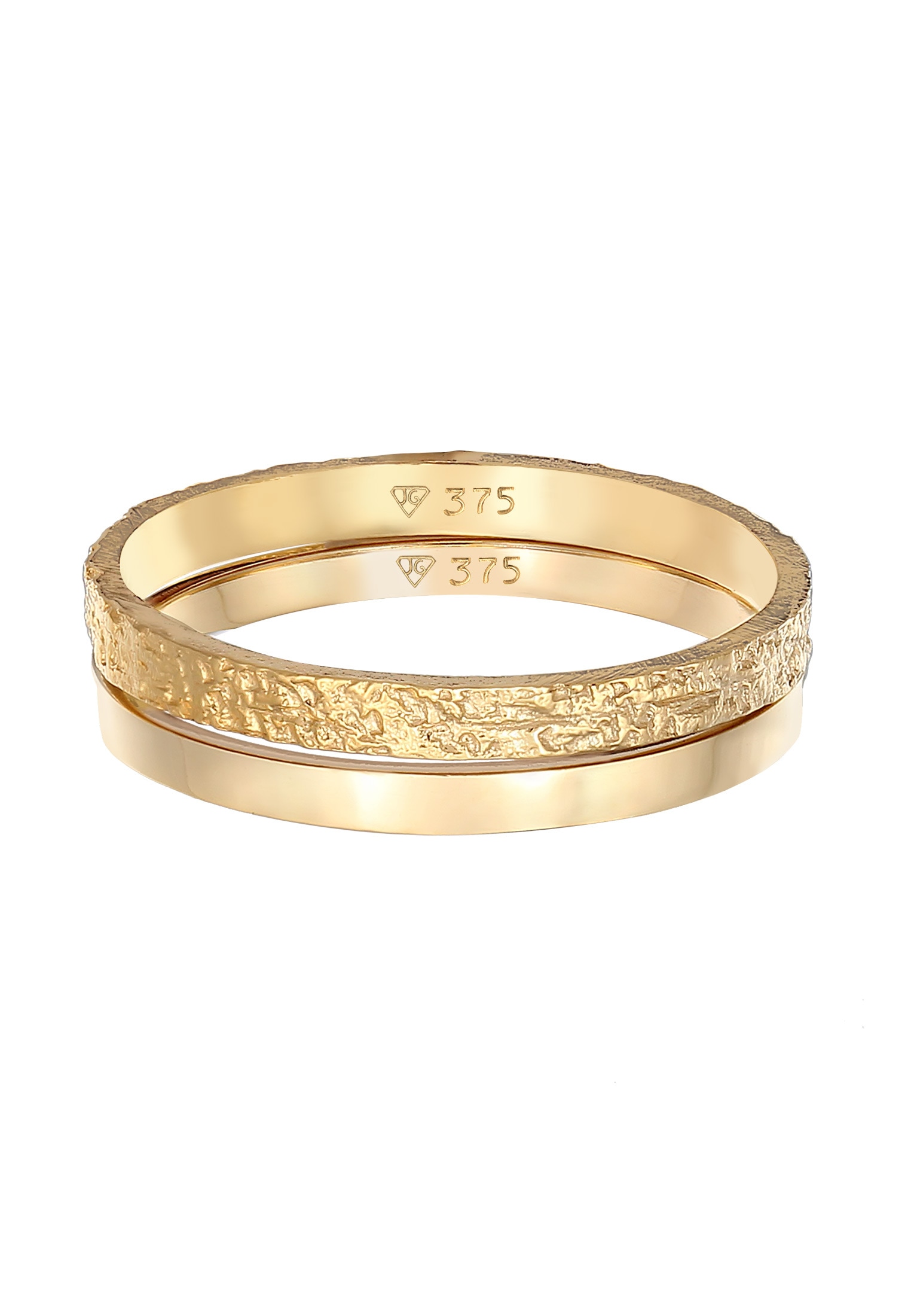 Elli Premium Ring-Set 375 Gehämmert kaufen walking 2-tlg) online | (Set »Bandring Basic Gelbgold« I\'m