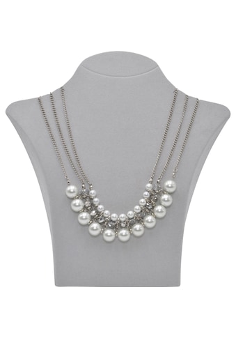 Collierkettchen »Metall silberfarben mit Perlen weiß«