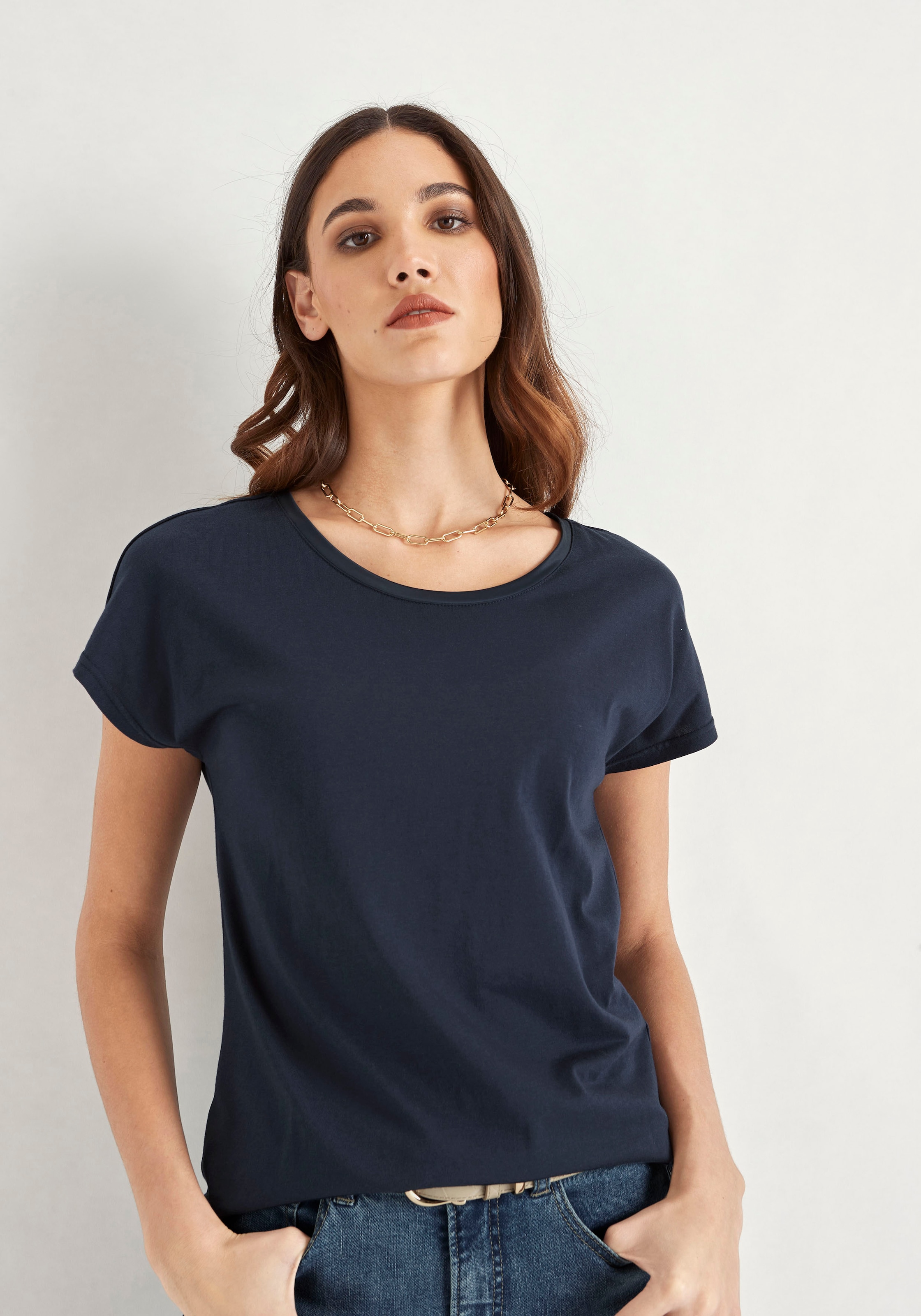 HECHTER PARIS Rundhalsshirt, mit Satinpiping kaufen | Basic-Shirts