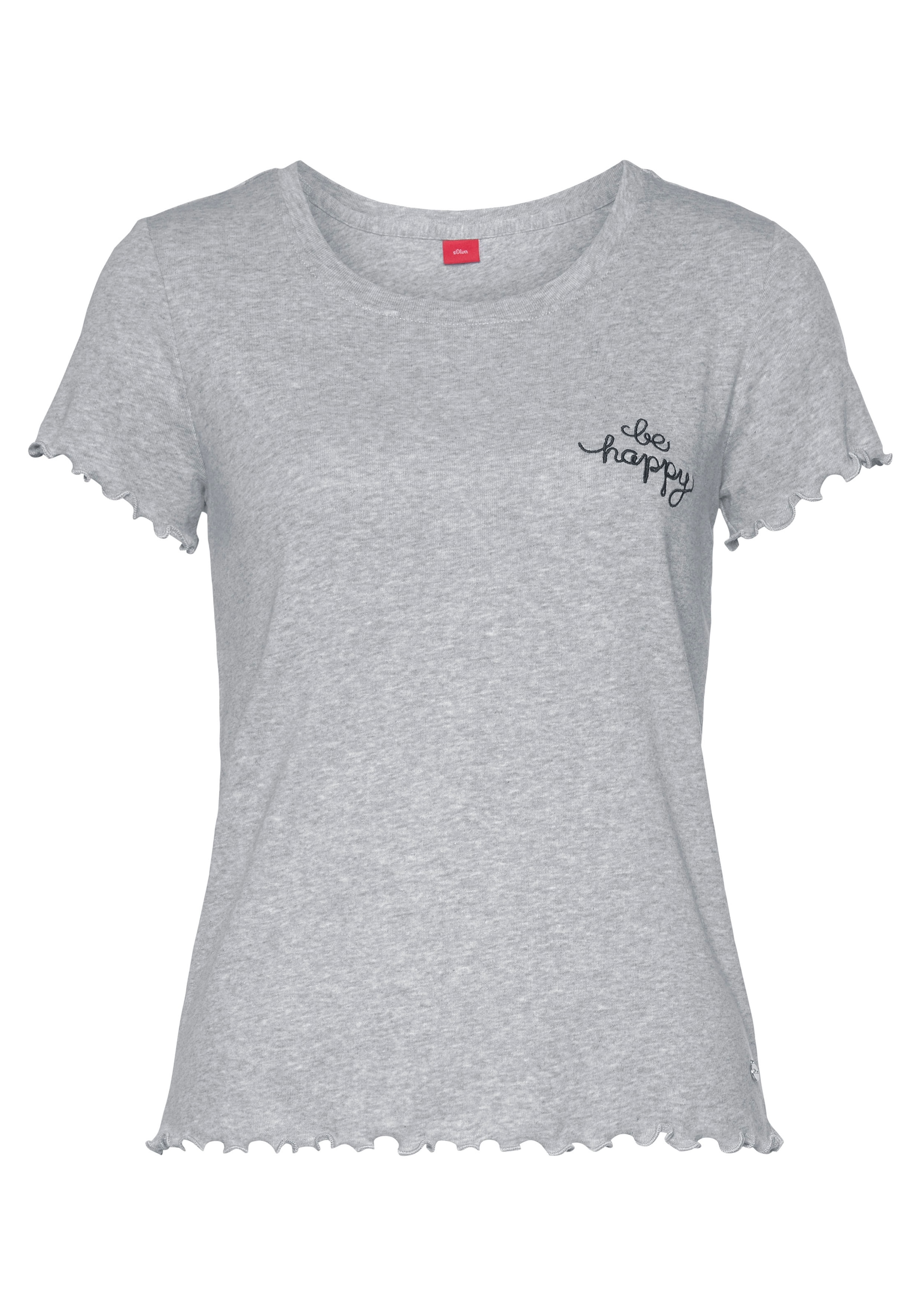 s.Oliver T-Shirt, mit Kräuselsaum bestellen | I'm walking Shop