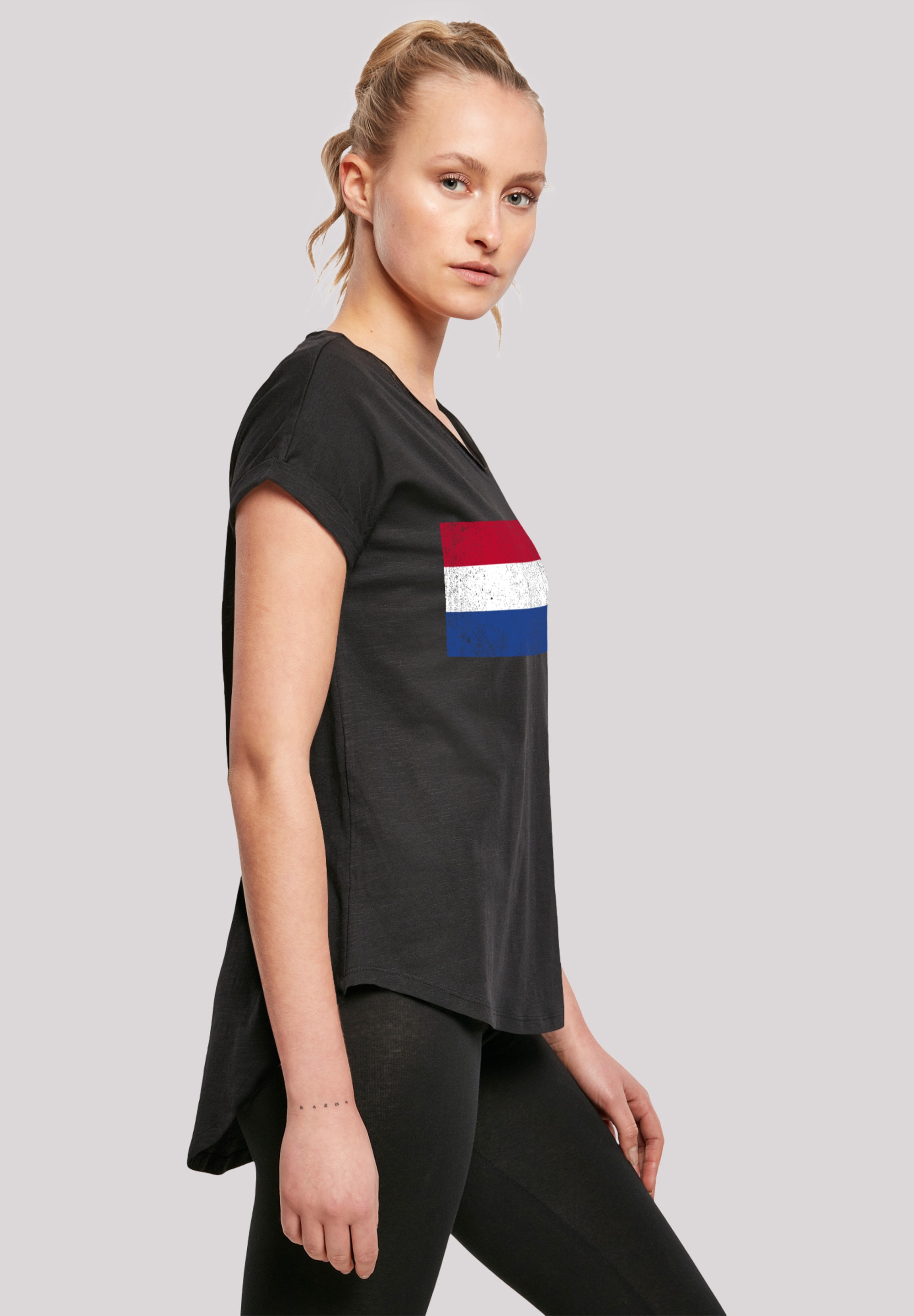 Flagge Print Holland shoppen NIederlande »Netherlands distressed«, T-Shirt F4NT4STIC