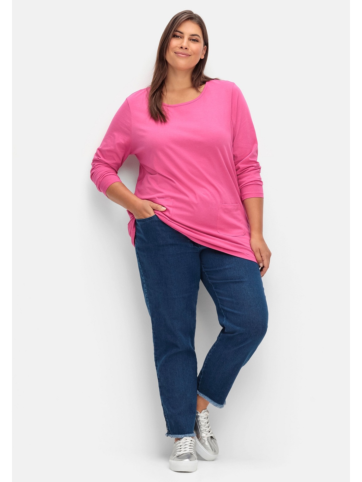 Sheego Longshirt Größen«, mit »Große | online kaufen I\'m aufgesetzten walking Taschen