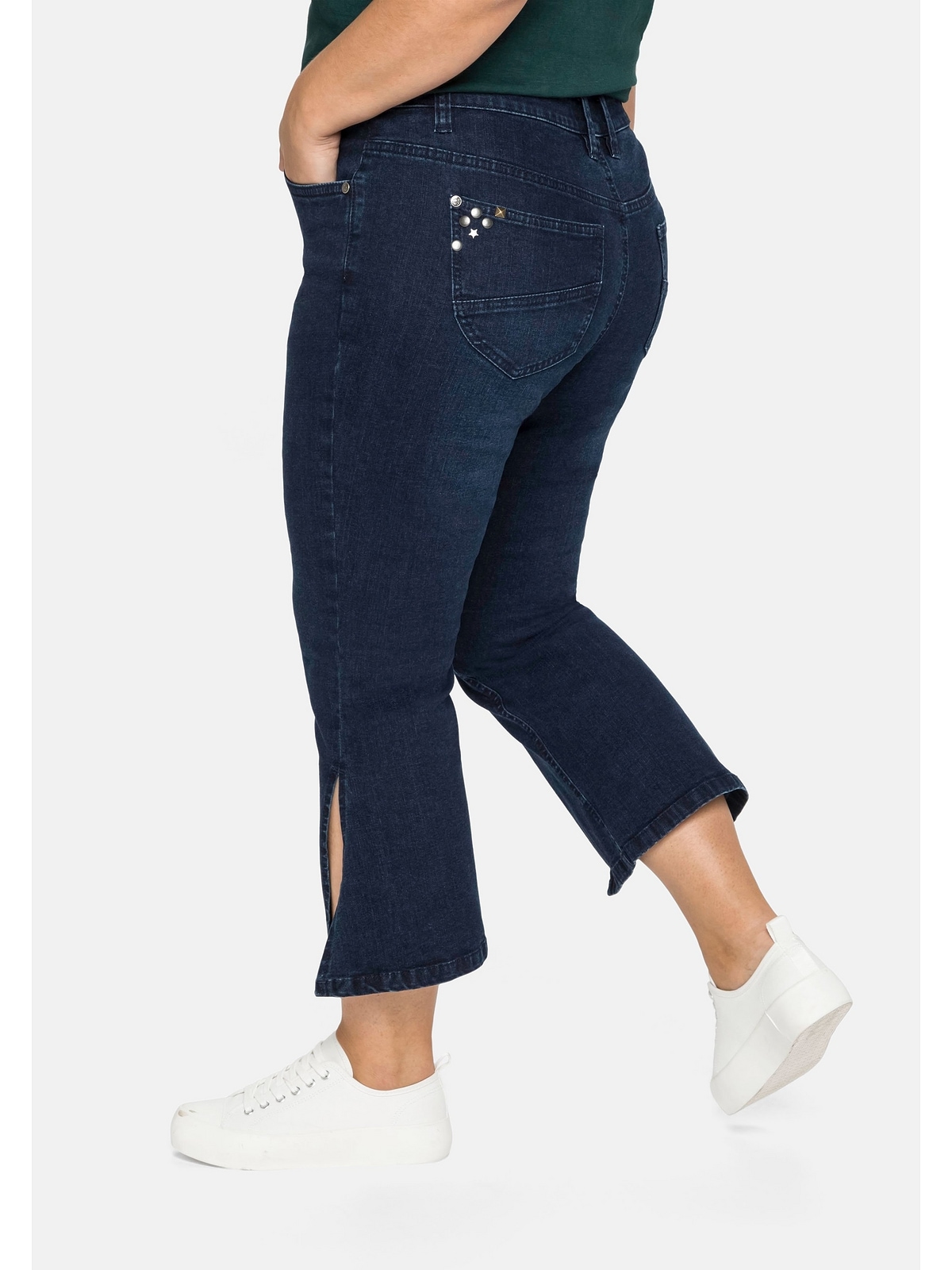 Sheego Bootcut-Jeans »Große Größen«, in mit online geschlitztem | I\'m walking Saum 7/8-Länge hoch