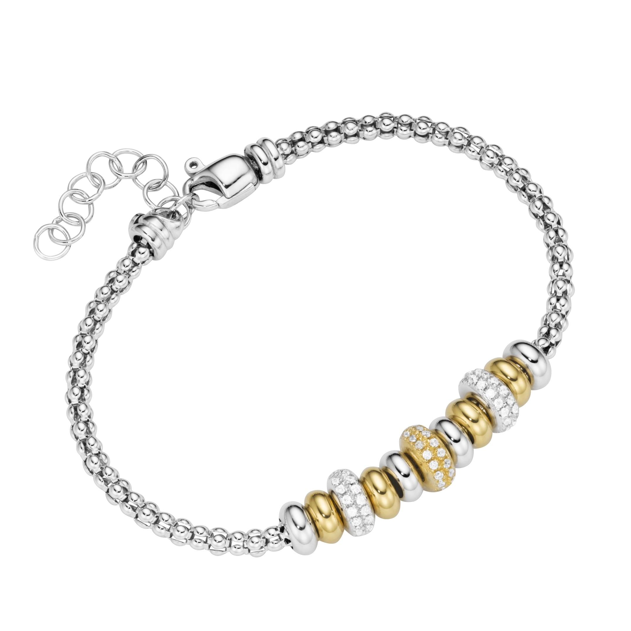 Smart Jewel Armband »Himbeerkette, Rondelle, Zirkonia | kaufen 925« I\'m walking Steine, Silber