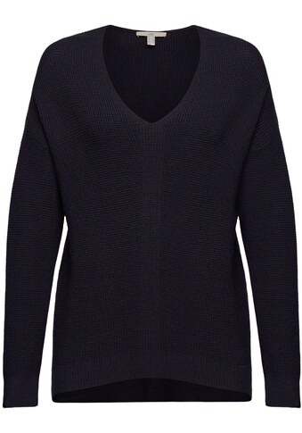 edc by Esprit V-Ausschnitt-Pullover, mit auffälligem Strukturstrick kaufen