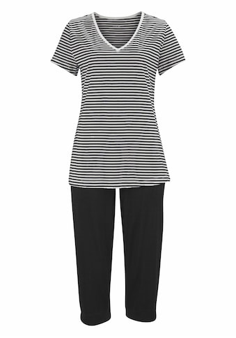 H.I.S Capri-Pyjama, mit geringeltem T-Shirt und legerer Hose kaufen