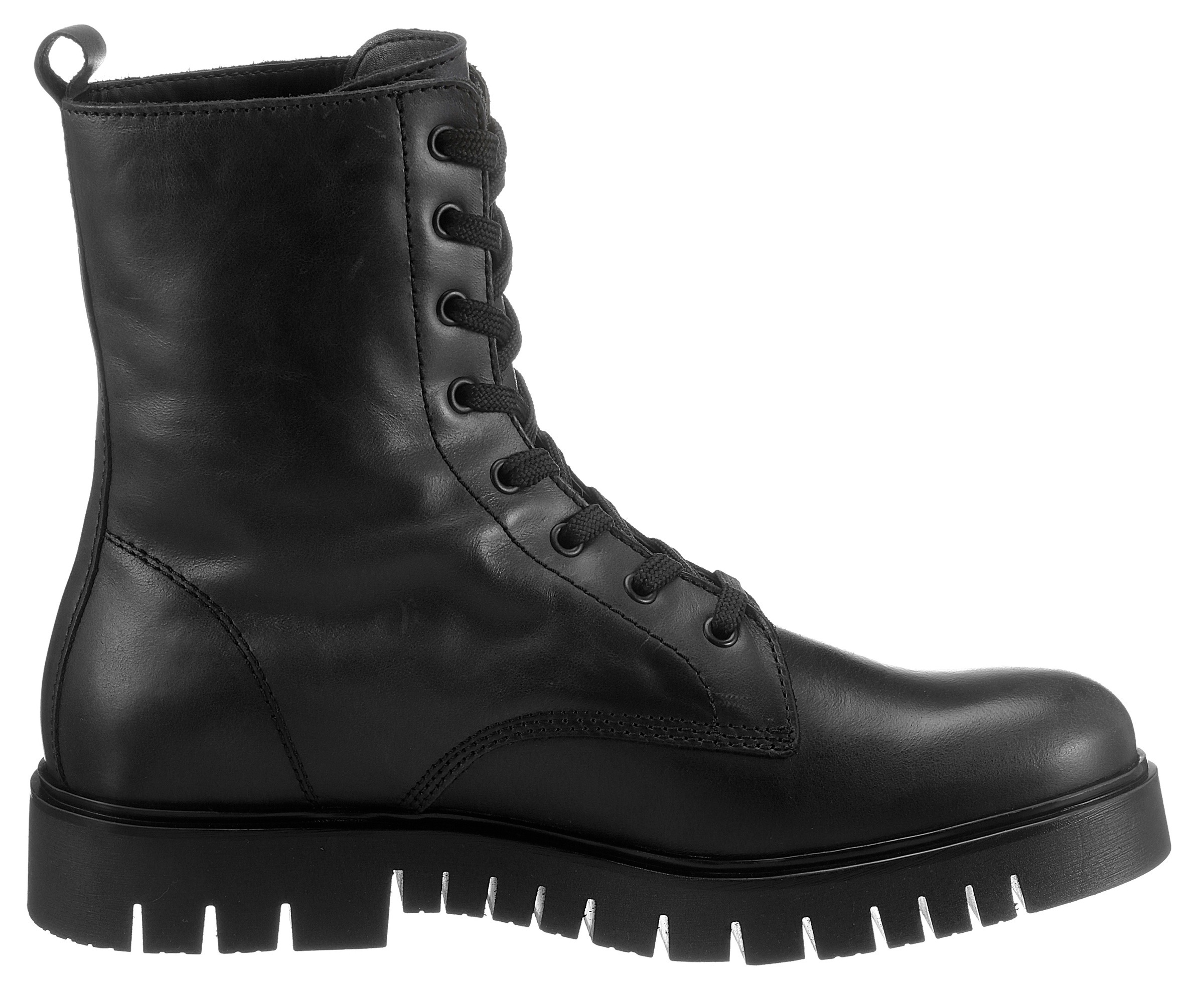 Tommy Jeans Schnürboots TOMMY JEANS LACE UP WMNS BOOT im monochromen Look