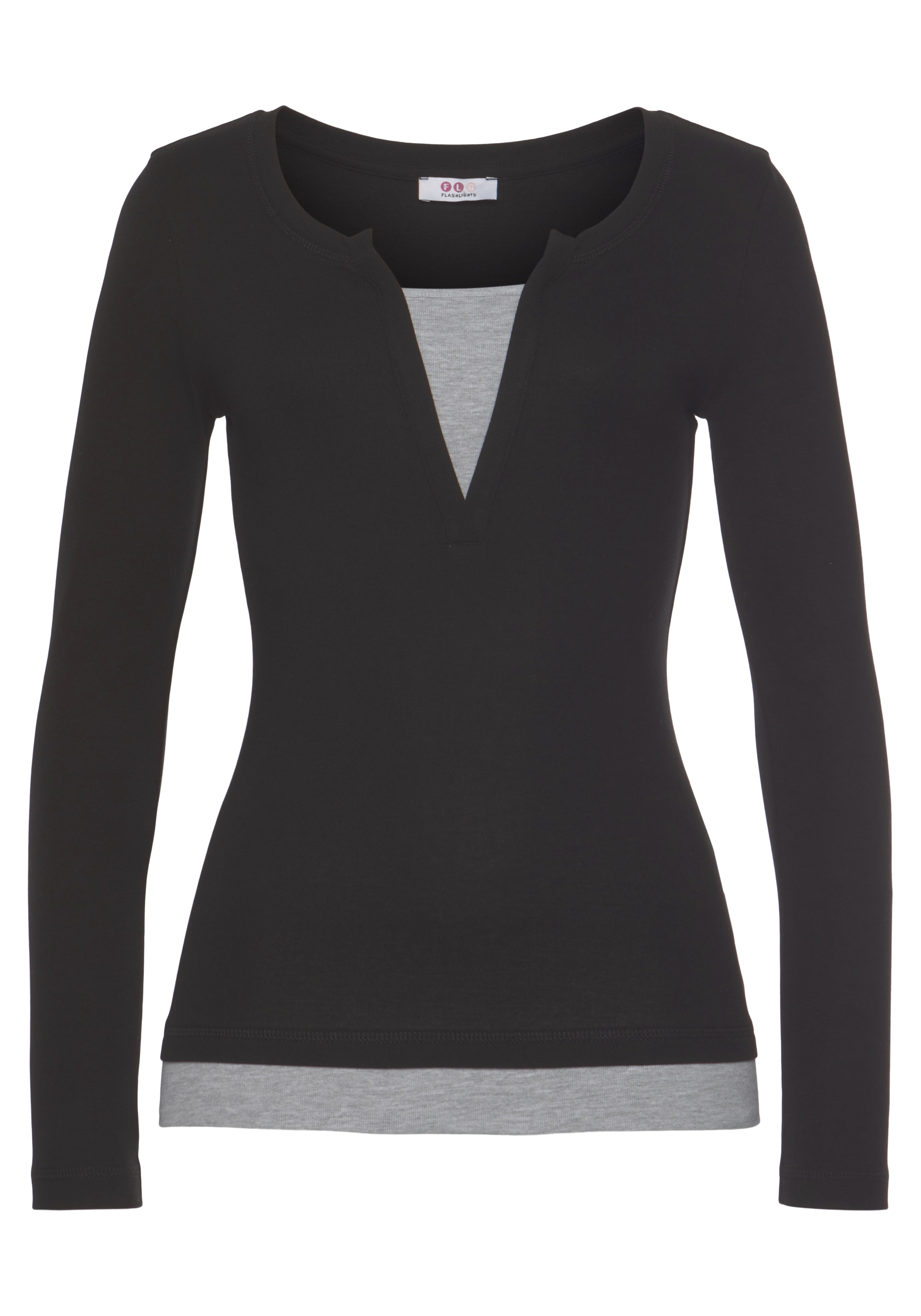 2-in-1-Langarmshirt, 2 in 1 Optik