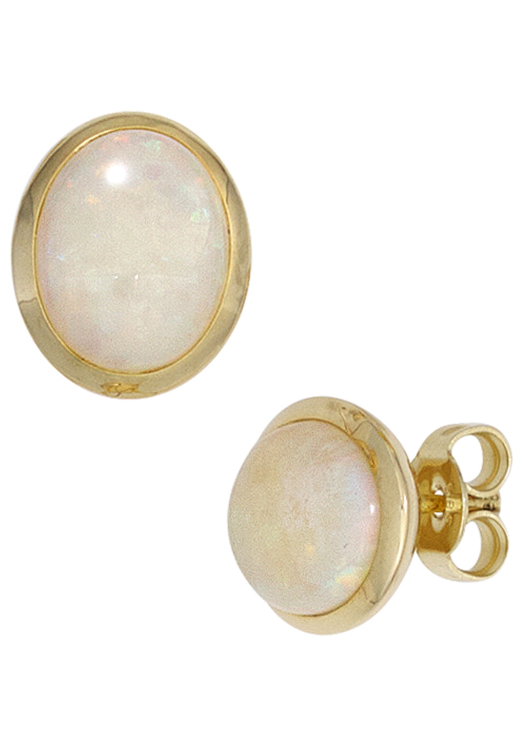 Opal-Cabochons mit | kaufen Ohrstecker, Gold online oval walking JOBO Paar 585 I\'m
