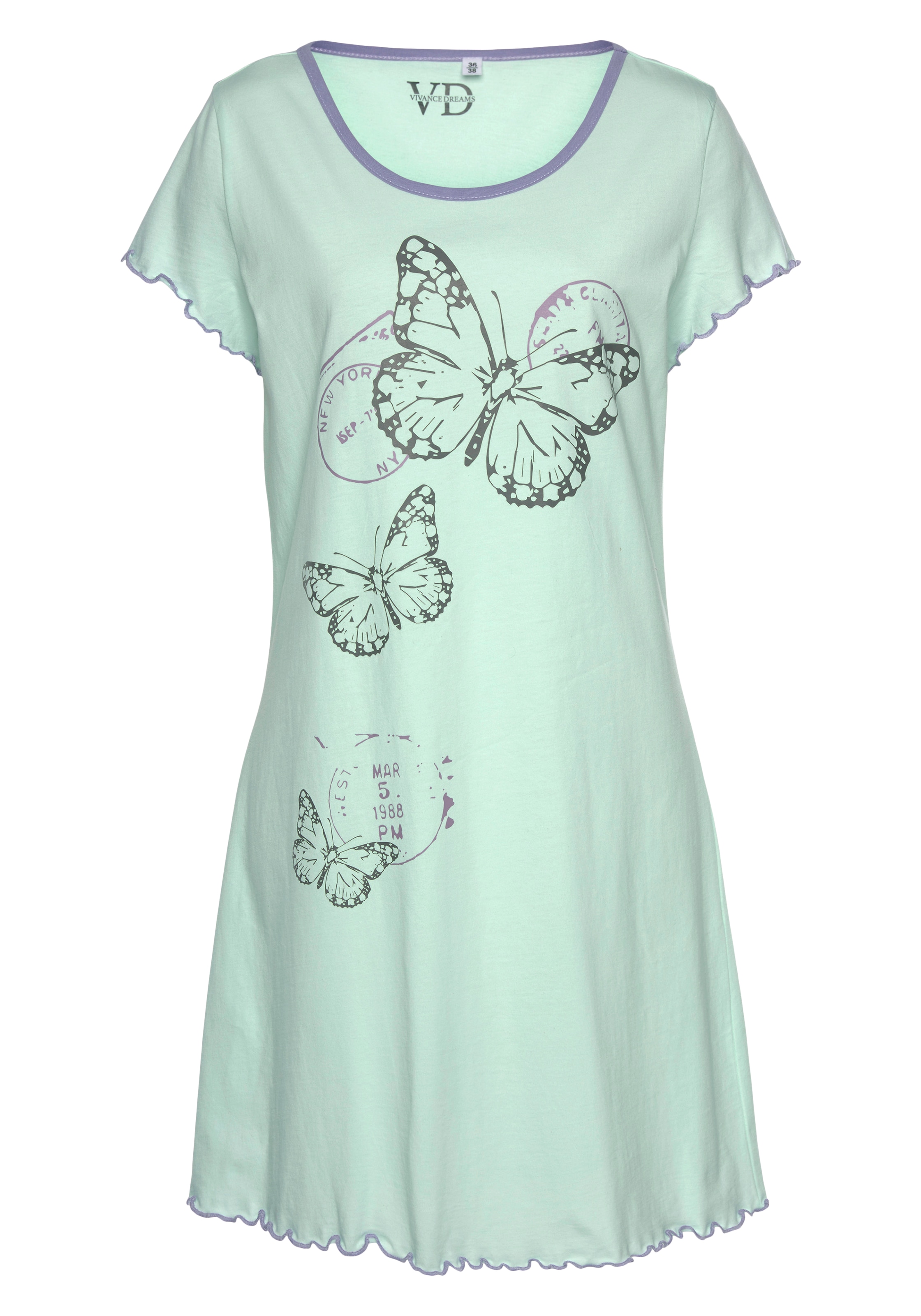 Vivance Dreams Nachthemd, mit Schmetterling Wäsche auf bestellen Rechnung Motiv 