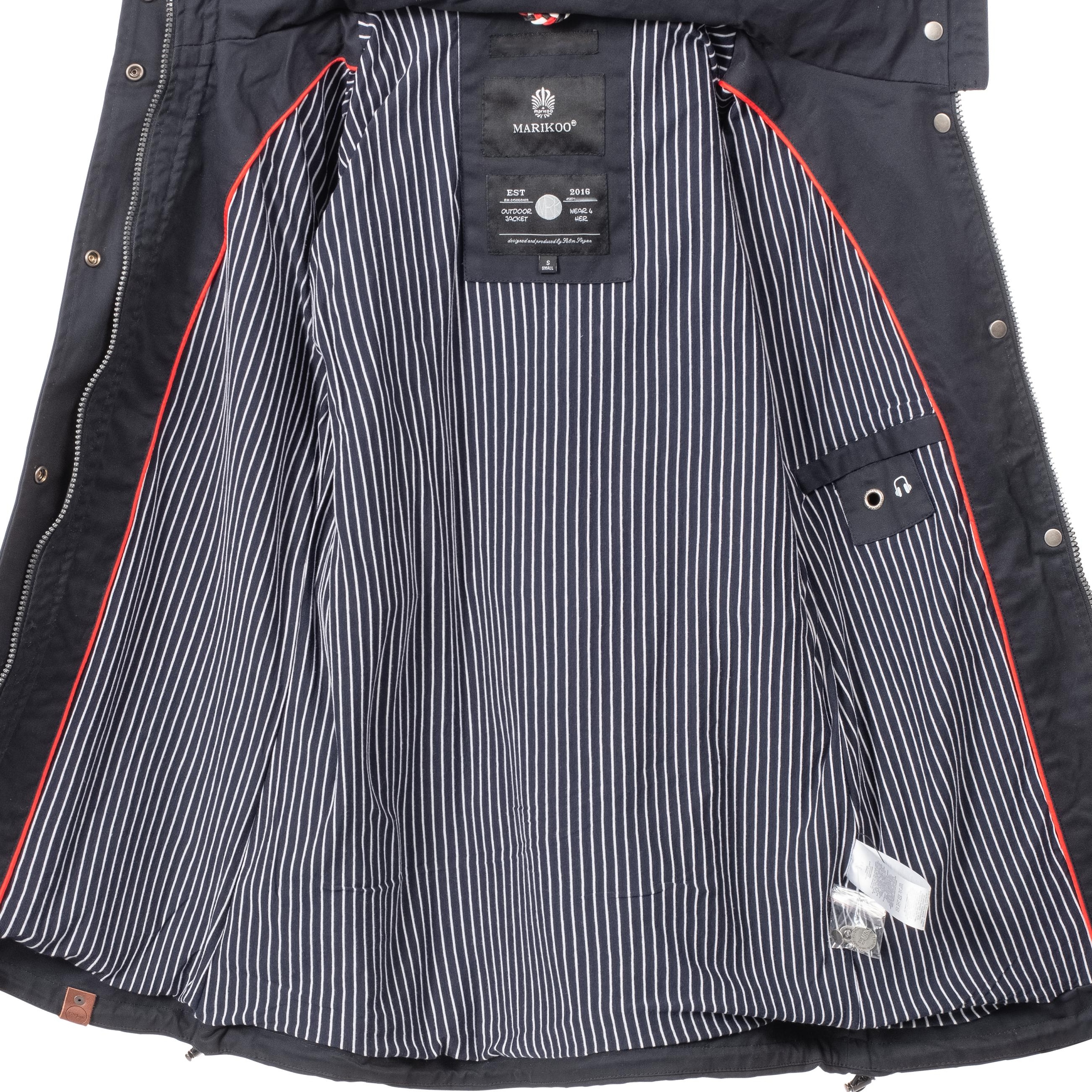 mit Kapuze, I\'m »Nyokoo«, Marikoo Kapuze Übergangsjacke mit walking Baumwoll kaufen modische großer | Outdoorjacke