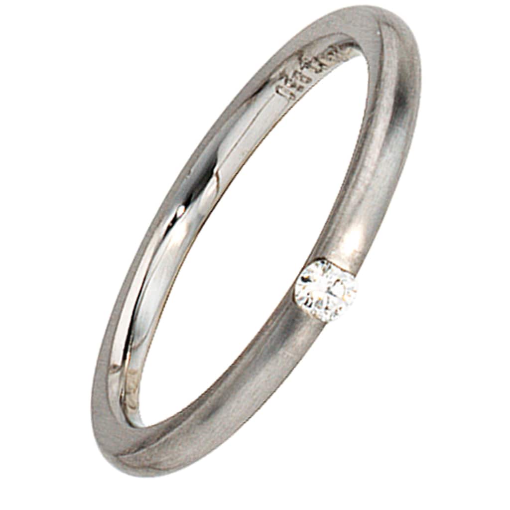 JOBO Solitärring Ring mit Diamant 0 06 ct. 950 Platin