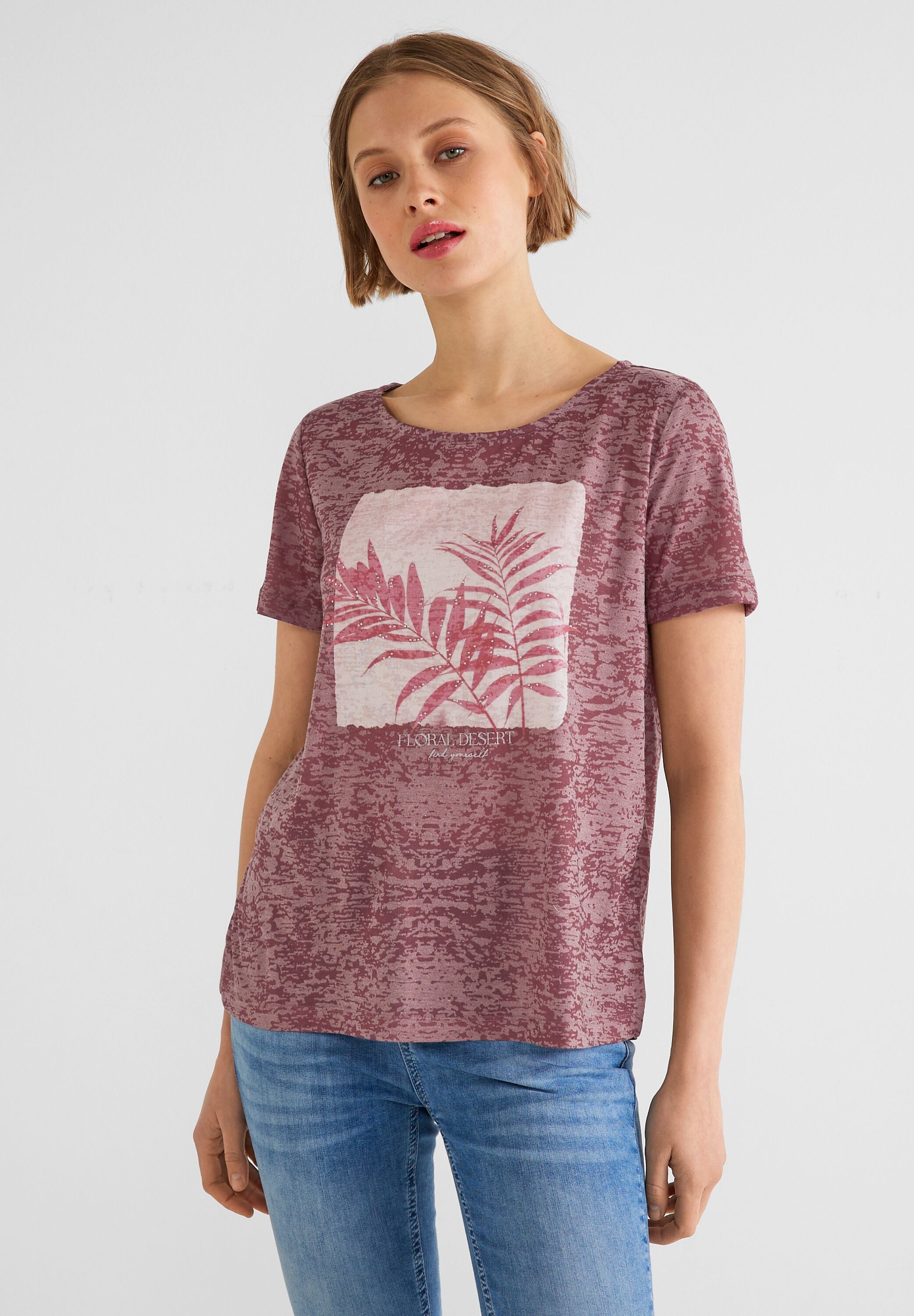 STREET ONE T-Shirt mit Burnout-Optik
