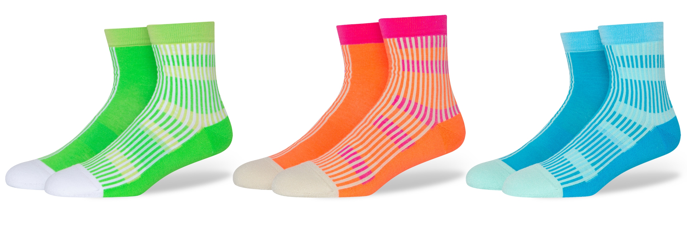 modischen I\'m | in Ankle«, Socks Split Freizeitsocken Stripe »Crocs Paar), (3 Crocs bestellen Farbkombis walking