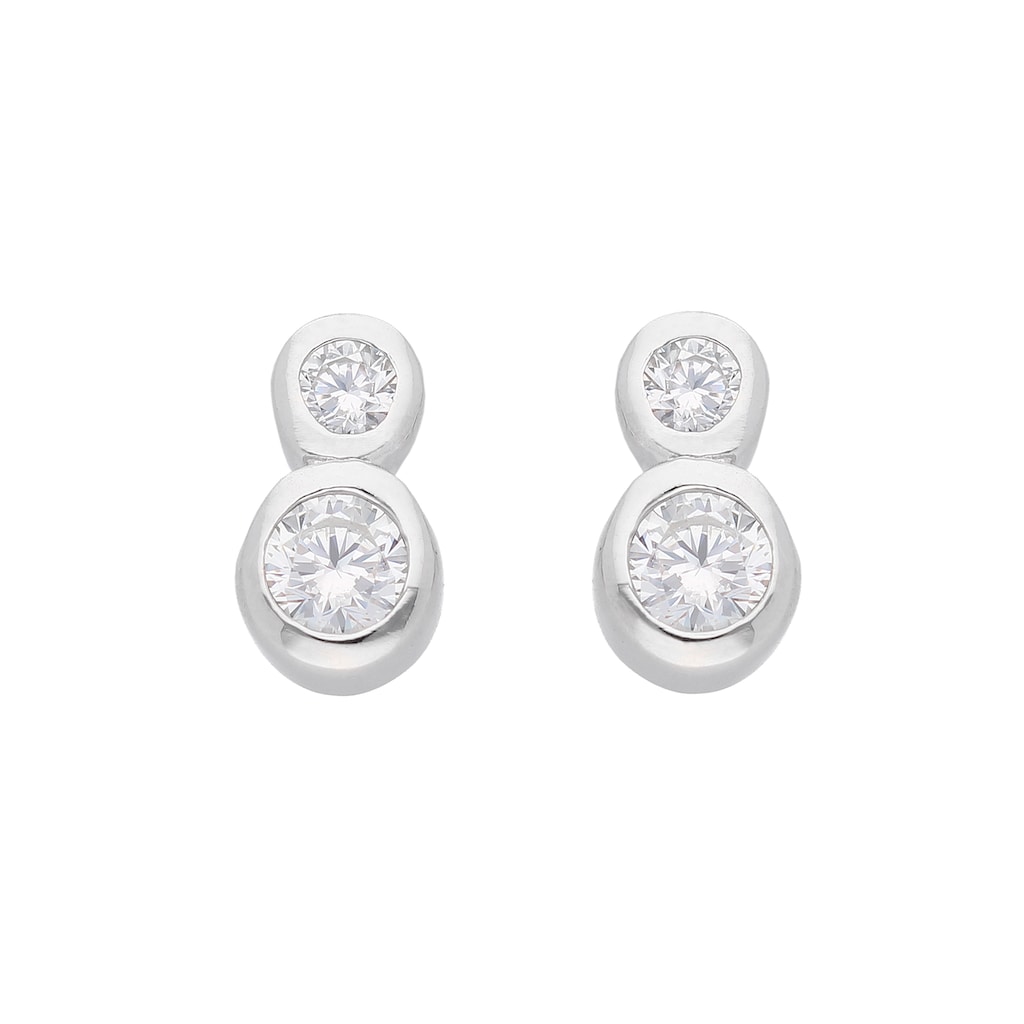 Adelia´s Paar Ohrhänger 925 Silber Ohrringe Ohrstecker mit Zirkonia  Silberschmuck für Damen