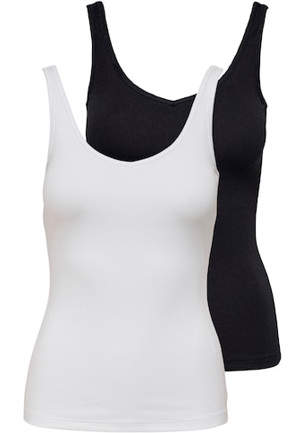Only Tanktop »ONLCLEAN LIFE RIB S/L V-NECK TOP 2PACK«, (2er-Pack) kaufen