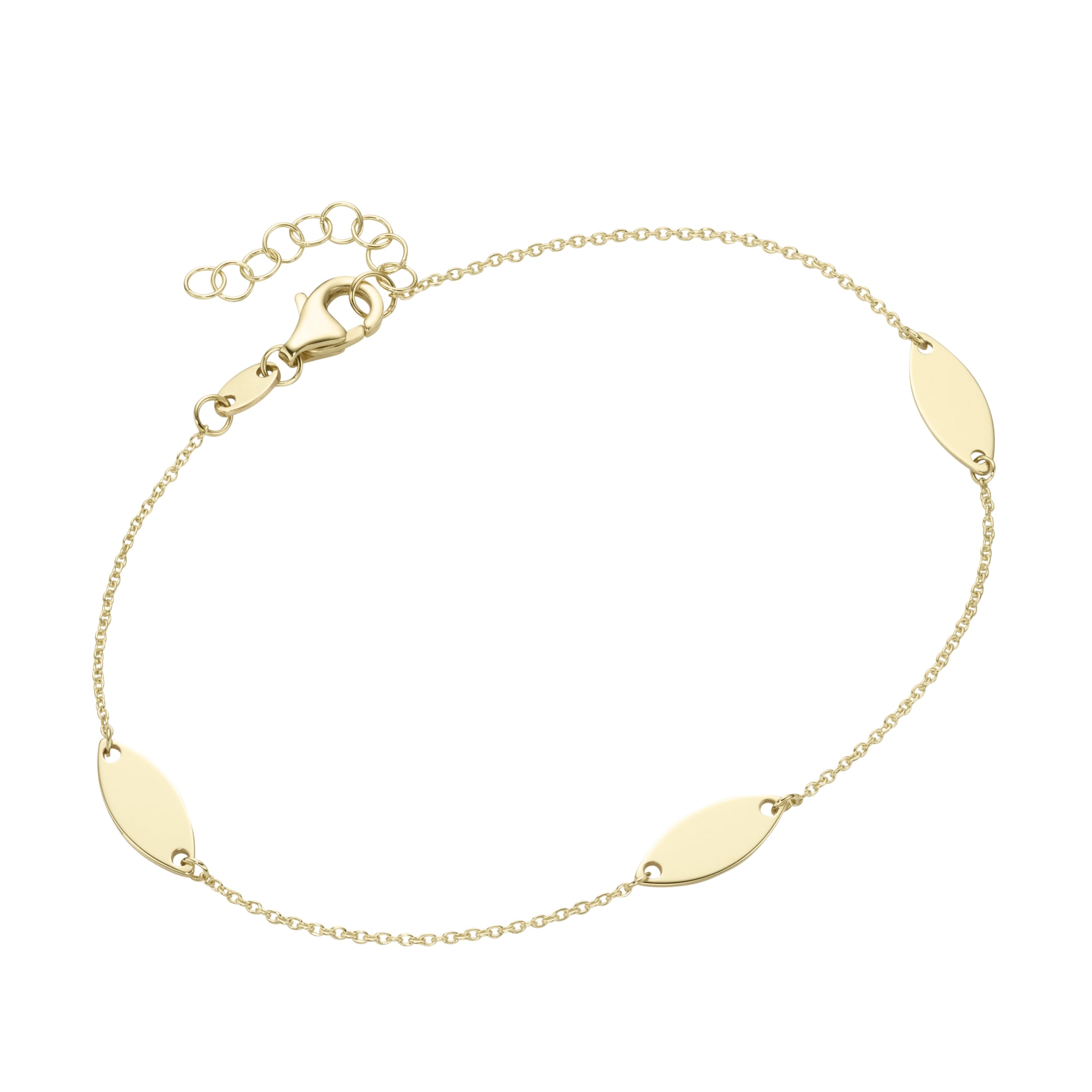 bestellen walking 375« I\'m mit Armband Merano massiv würfelförmigen Luigi Zwischenteilen, Gold | »Ankerkette