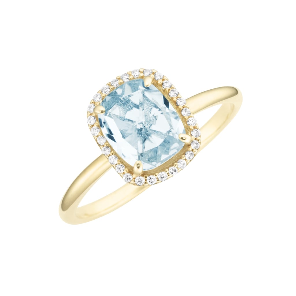 Luigi Merano Goldring mit Blautopas und Zirkonia Gold 375 Luigi Merano Goldring mit Blautopas und Zirkonia Gold 375