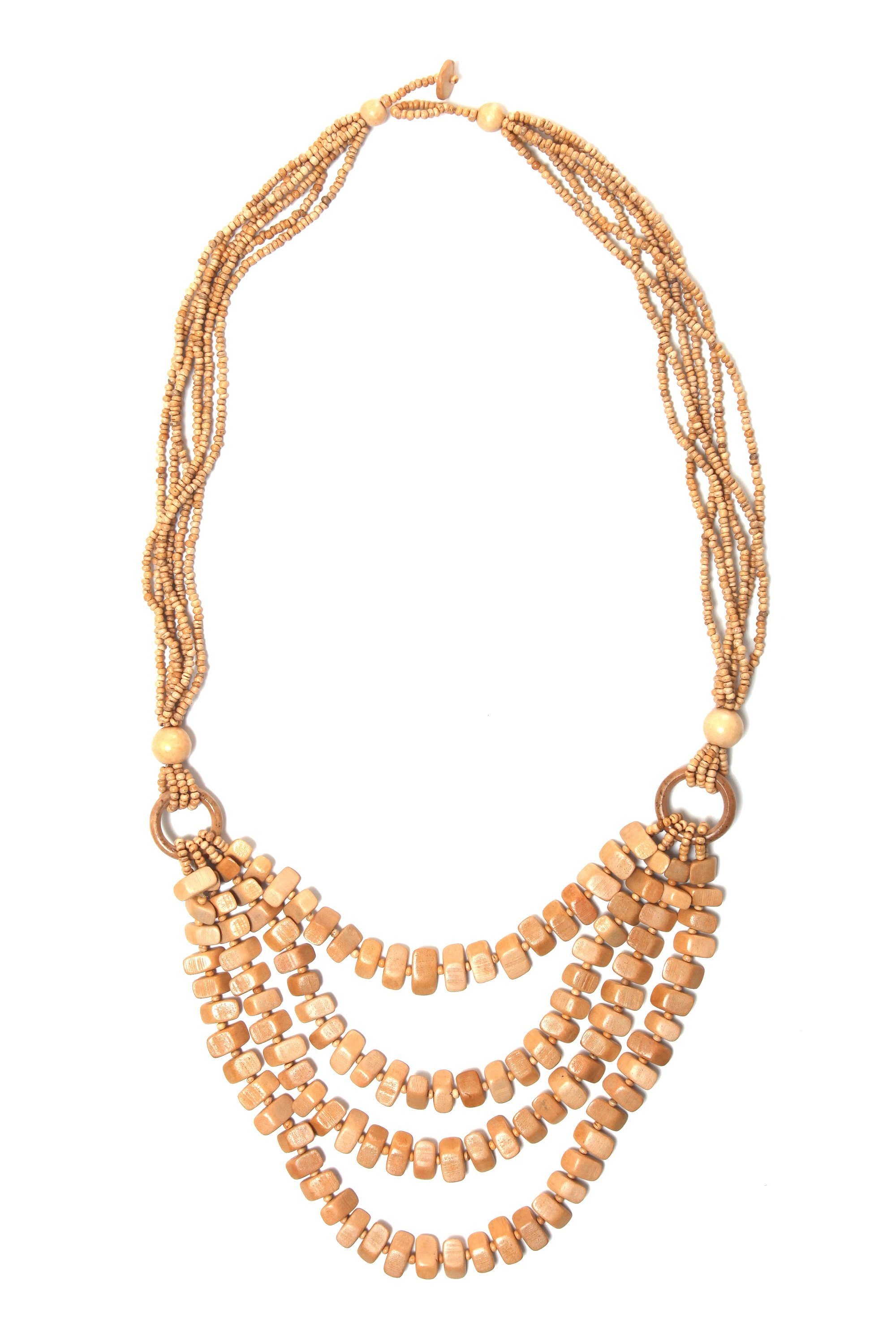 COLLEZIONE ALESSANDRO Lange Kette »Rike«, mit Holzperlen kaufen