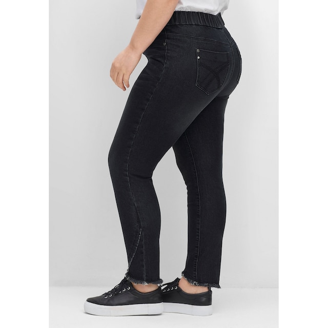 Sheego Stretch-Jeans »Große Größen«, mit Gummibund und Fransensaum  bestellen