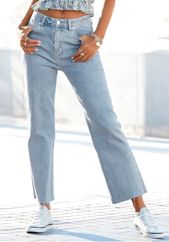 Buffalo Weite Jeans, mit leicht ausgefranstem Beinabschluss kaufen