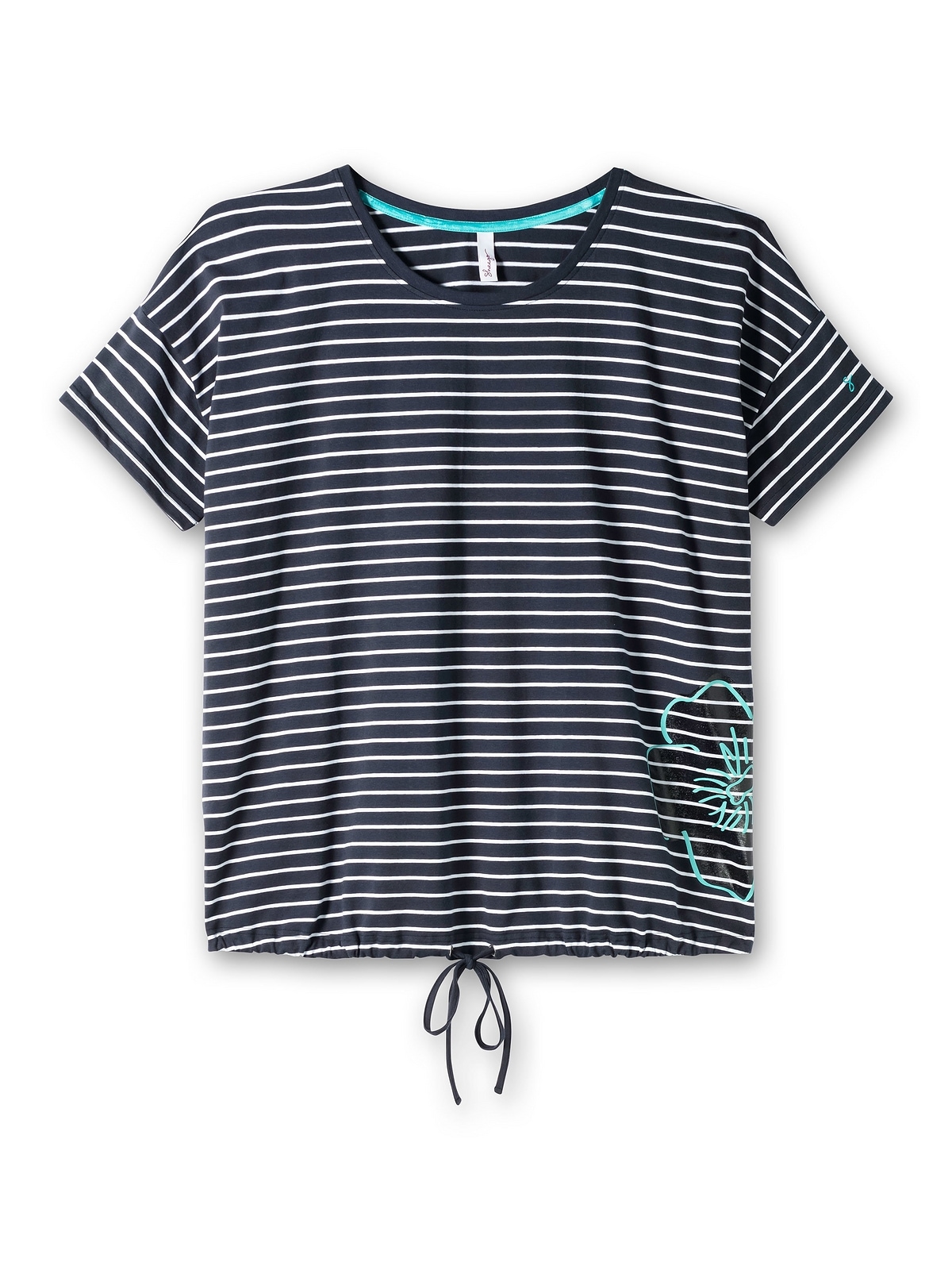 Sheego T-Shirt »Große Größen«, mit Saum-Bindeband und Druck seitlich  bestellen | V-Shirts