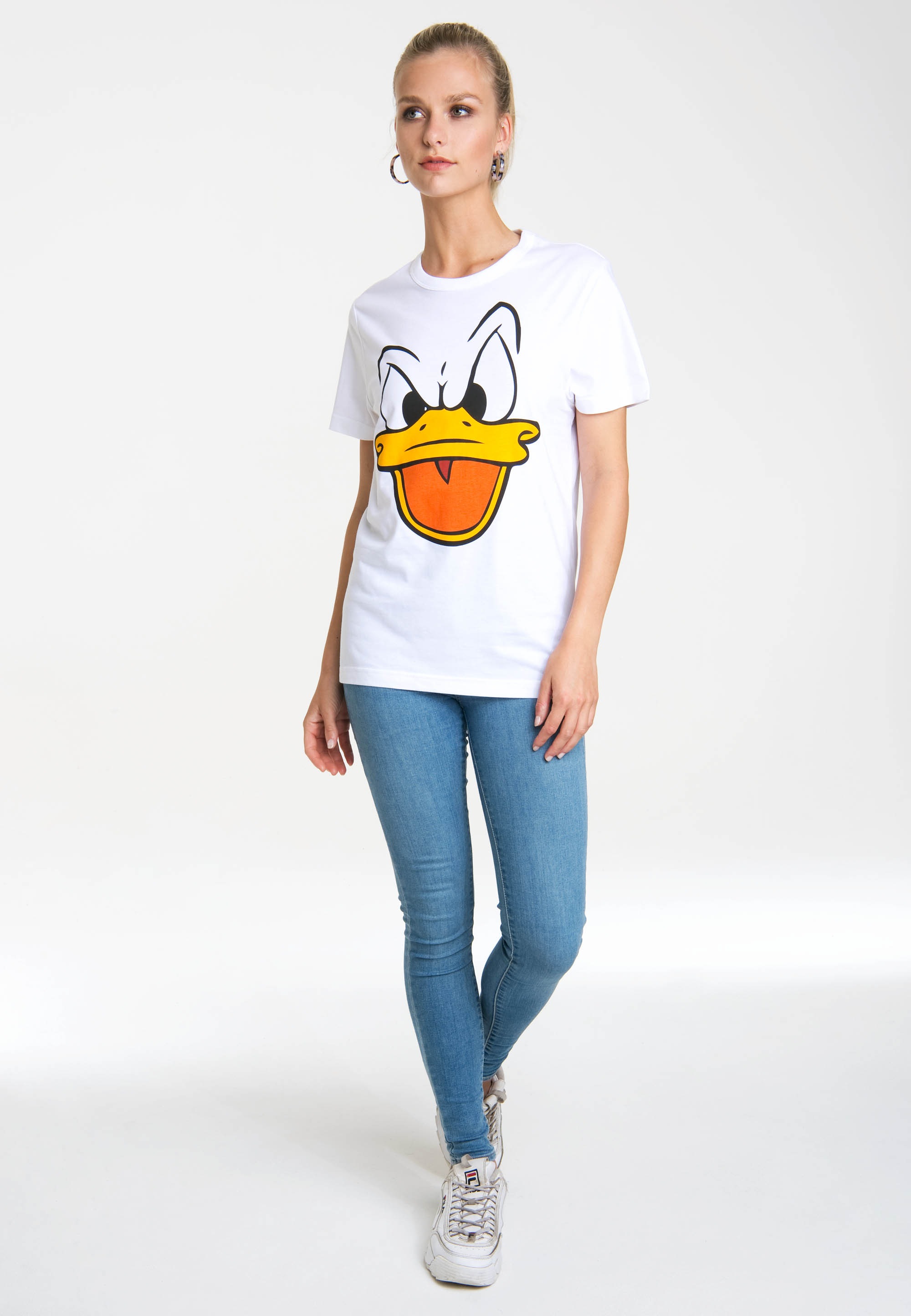 LOGOSHIRT T-Shirt Duck lizenziertem mit online Originaldesign »Donald – Face«
