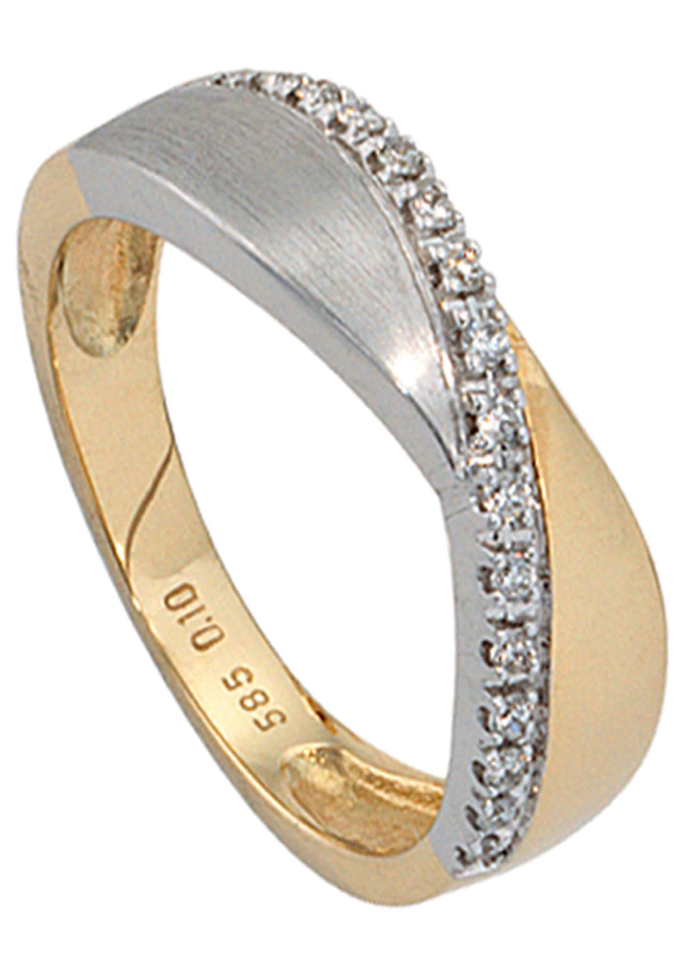 JOBO Diamantring, 585 Gold bicolor mit 16 Diamanten bestellen | I\'m walking