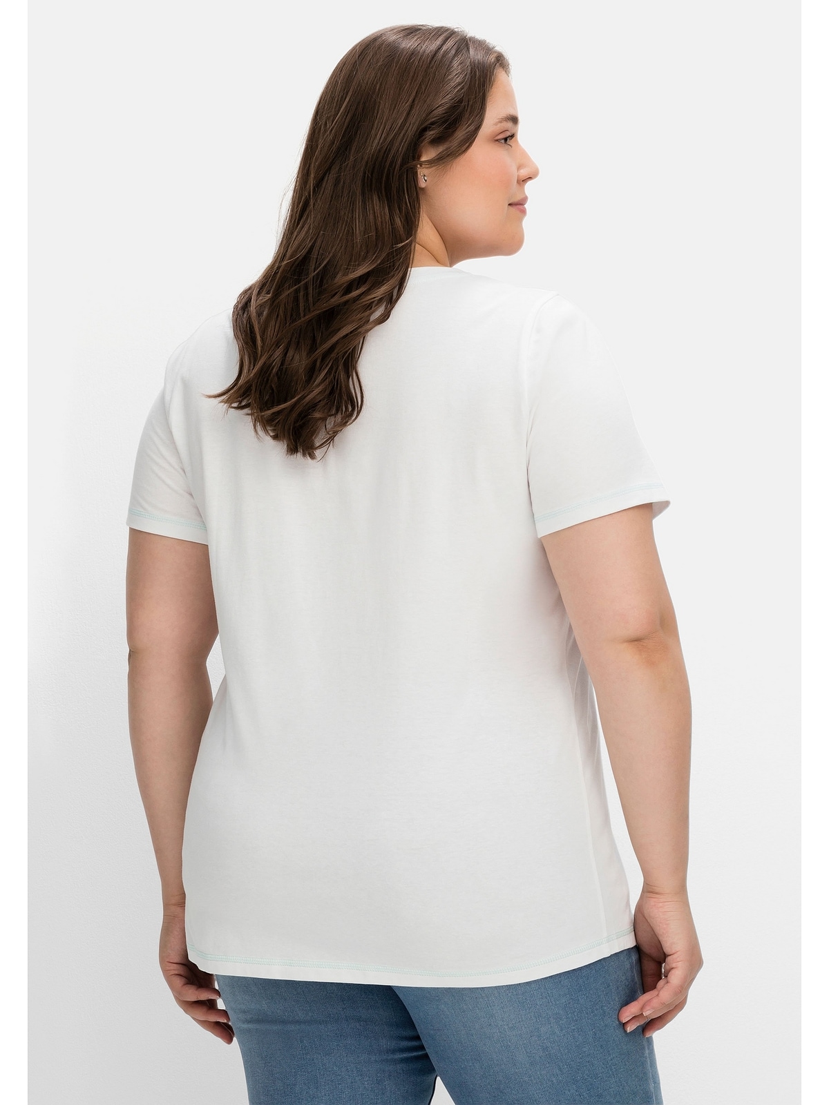 Sheego T-Shirt »Große Größen«, mit Wordingprint, leicht tailliert online |  I\'m walking