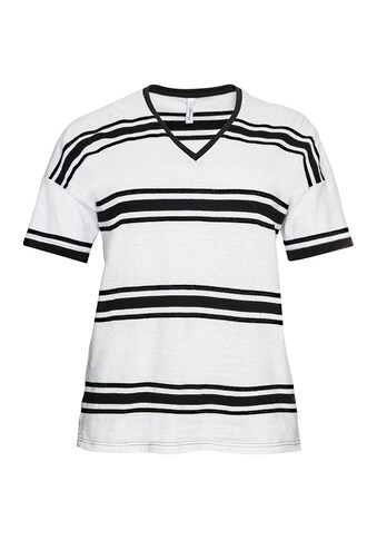 Sheego T-Shirt »Ringelshirt«, in Oversized-Form, im Leinenmix kaufen