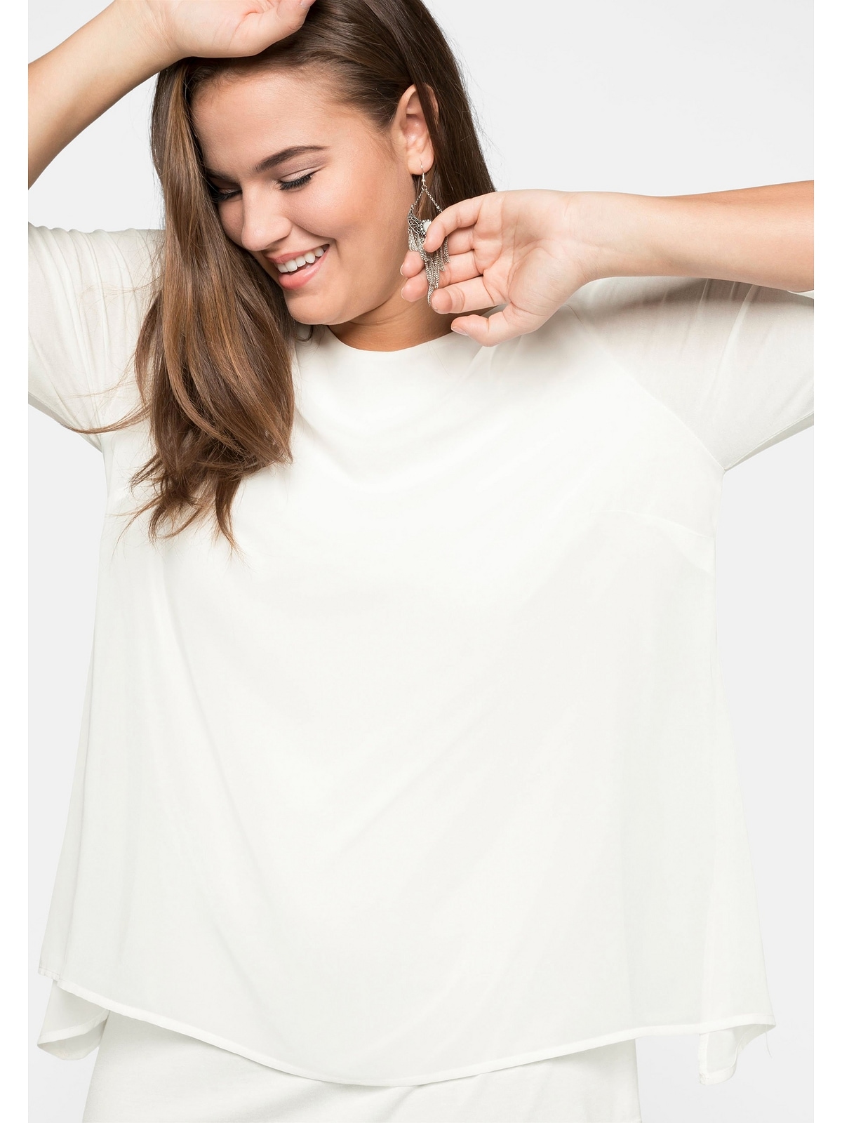 A-Linie Sheego Zipfelsaum mit Größen«, Blusenshirt »Große in leichter shoppen