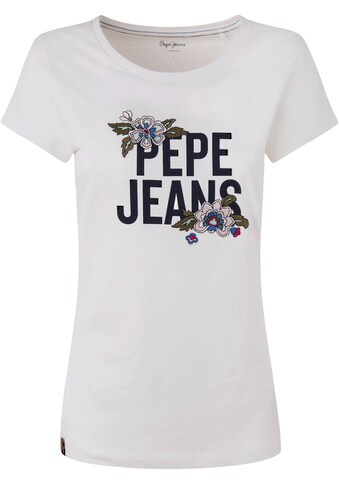 Pepe Jeans Kurzarmshirt »BERNARDETTE«, mit großem floralem Marken-Logo-Print im... kaufen