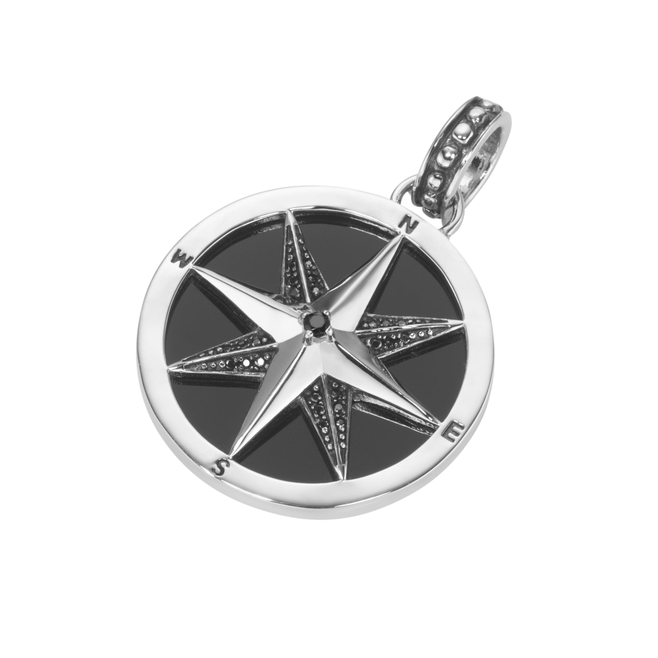 GIORGIO MARTELLO MILANO Kettenanhänger »Kompass, schwarz, mit 925« in Silber Spinellen I\'m Achat walking | und kaufen online