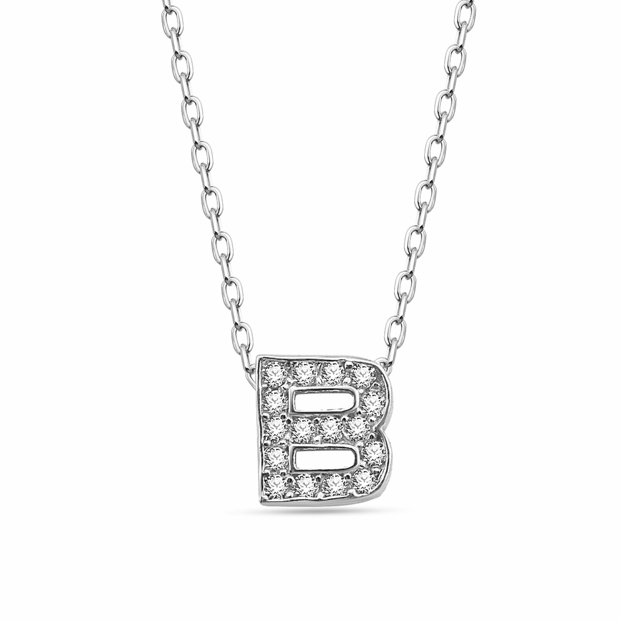 dKeniz Kette mit Anhänger Buchstabe B 925/- Sterling Silber