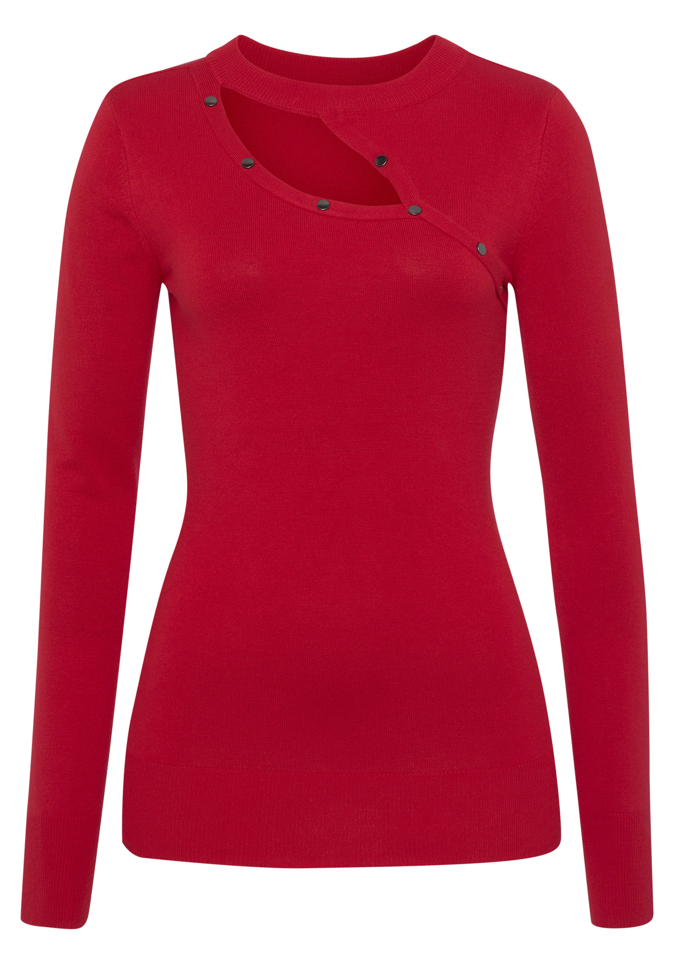 Melrose Rundhalspullover, mit Cut-Out und Nieten kaufen