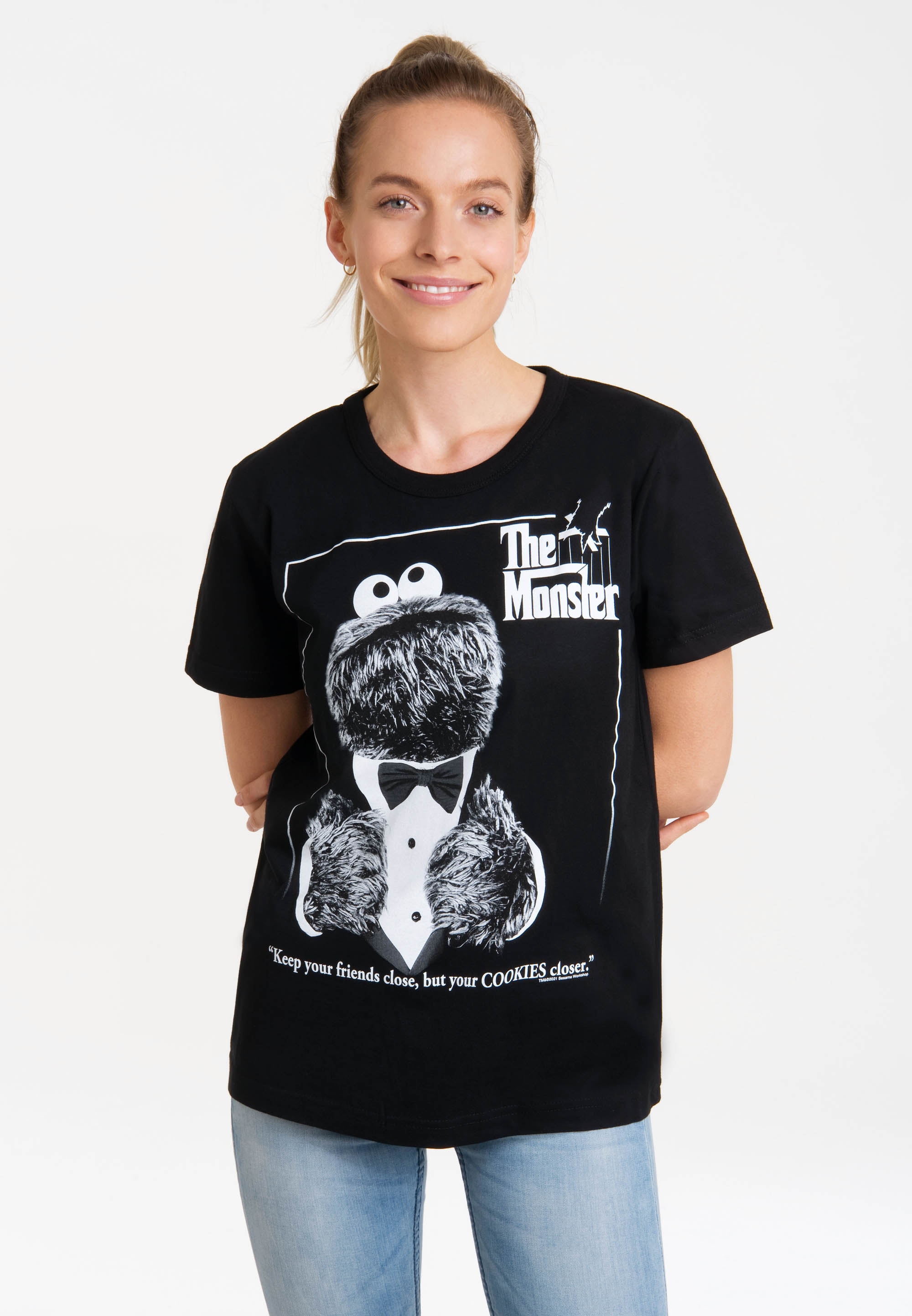 LOGOSHIRT T-Shirt »Sesamstrasse – Krümelmonster Pate«, mit lizenziertem  Print bestellen | I\'m walking