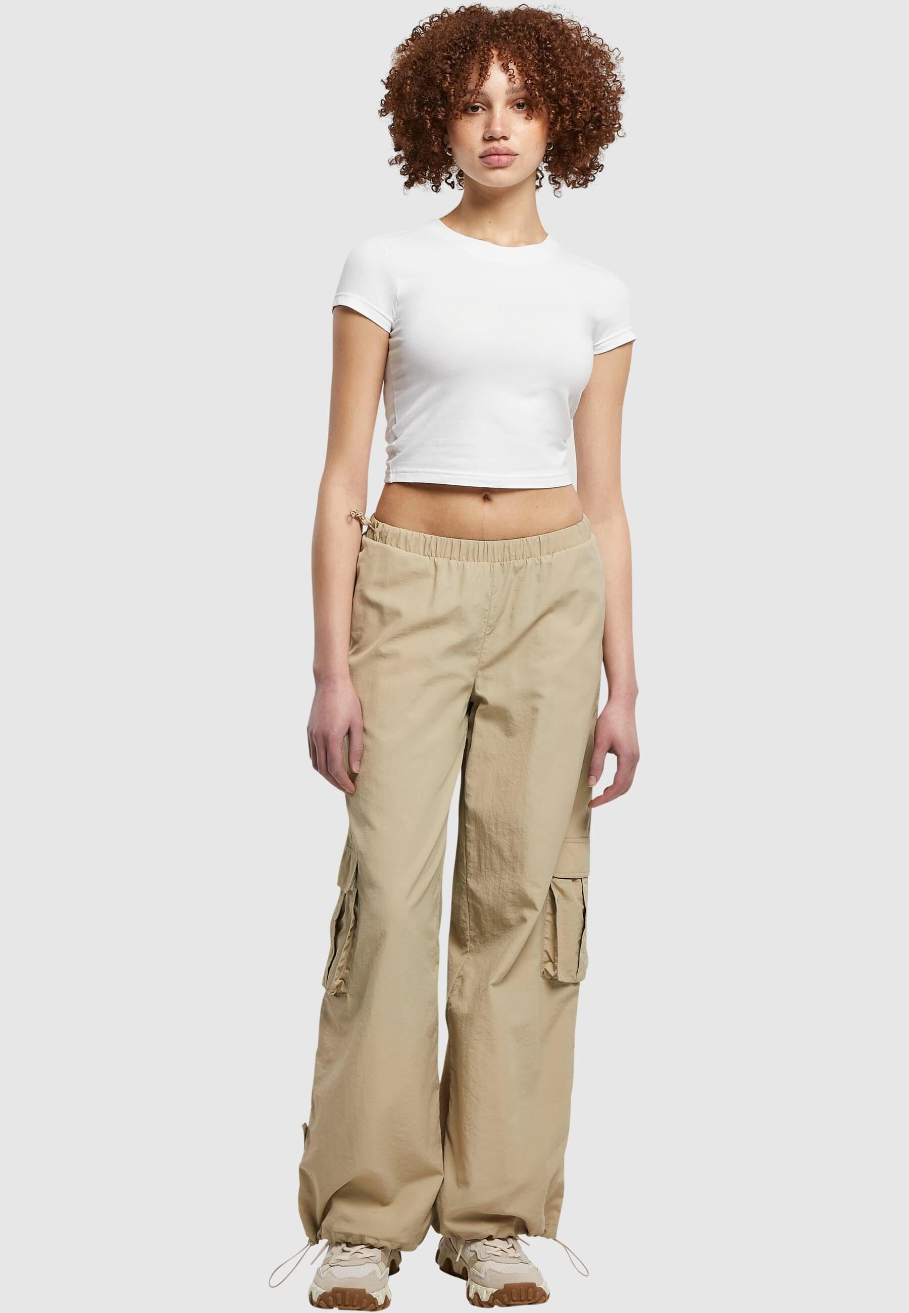 URBAN CLASSICS Stoffhose »Damen Ladies Wide Crinkle Nylon Cargo Pants«, (1  tlg.) online